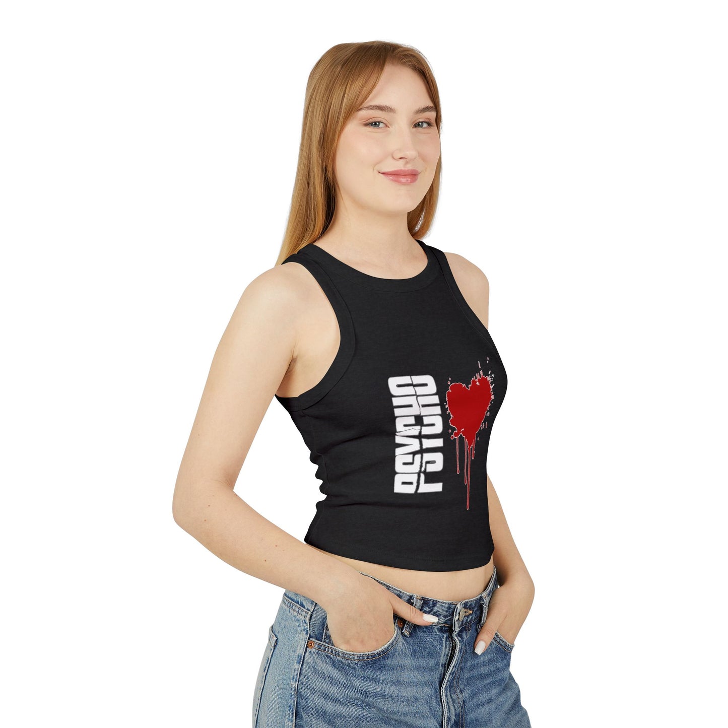 Chic Graphic Crop Tank Top - Heart Splash, Casual Wear, Summer Fashion, Festival Outfit, Trendy Gift