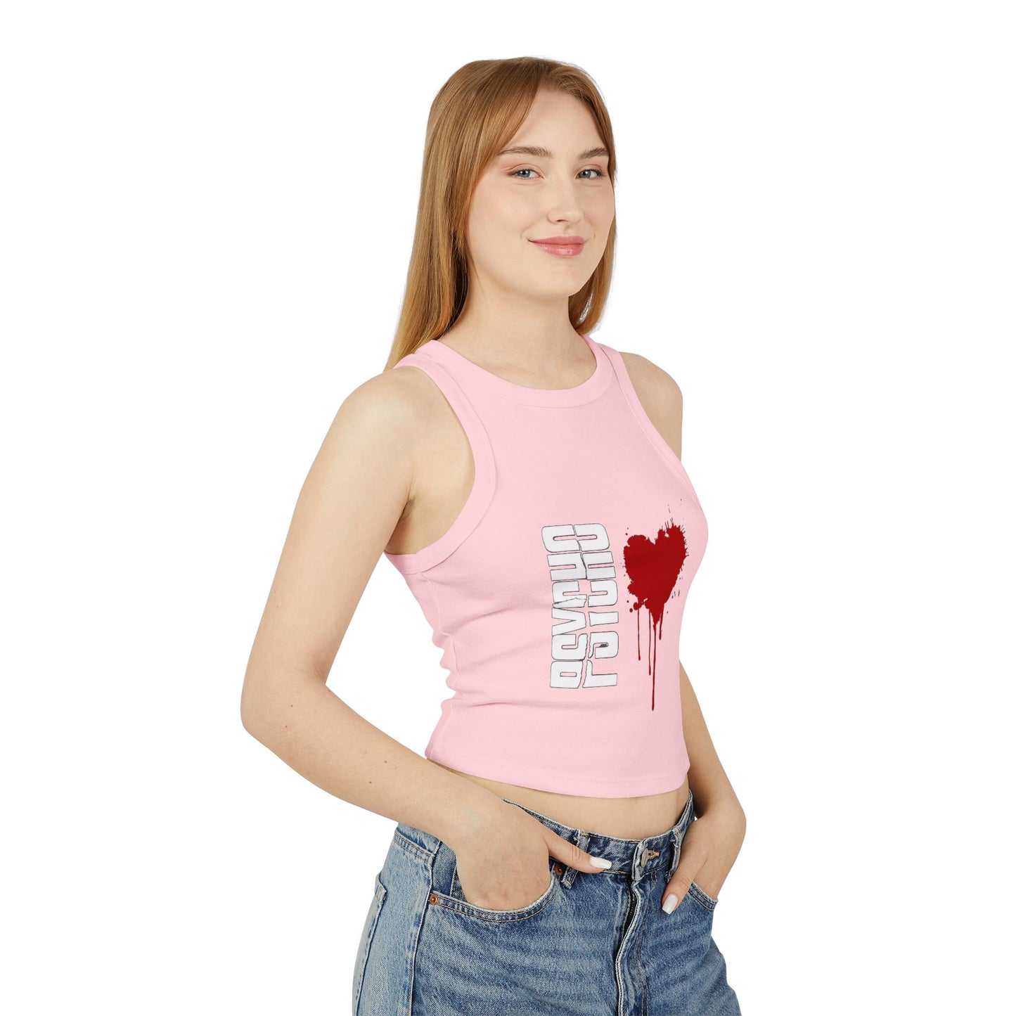 Chic Graphic Crop Tank Top - Heart Splash, Casual Wear, Summer Fashion, Festival Outfit, Trendy Gift