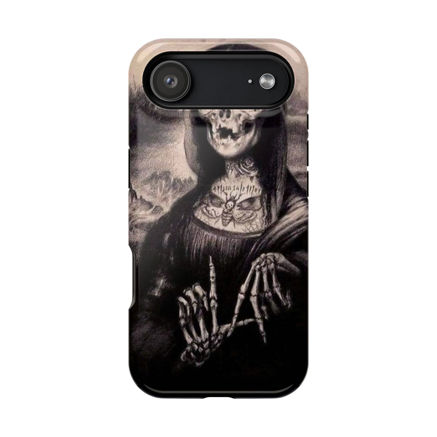 Gothic Art Phone Case, Skeleton Design, Impact-Resistant Cover, Unique Gift, Halloween Accessory, Edgy Tech Gear