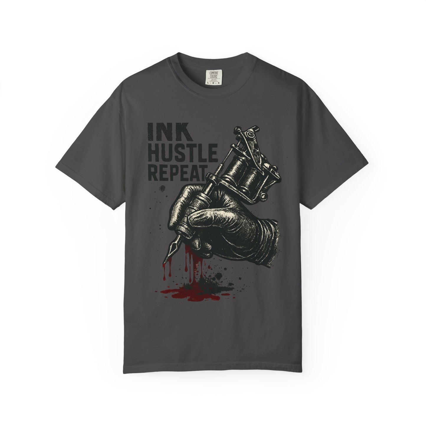 Ink Hustle Repeat T-Shirt, Motivational Tee for Artists, Graphic Tee for Tattoo Lovers, Creative Gift, Unisex Apparel