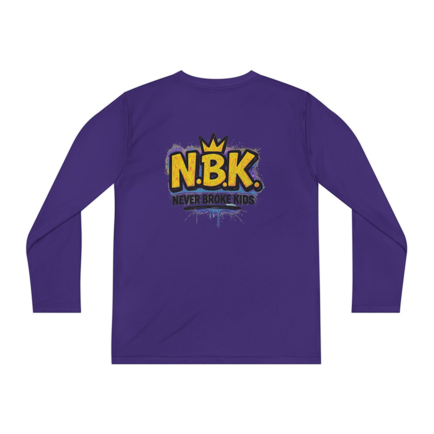 Youth Long Sleeve Tee - NBK Never Broke Kids, Cool Graphic Top for Kids, Growing Up, Birthday Gift, Casual Wear, Trendy Fashion