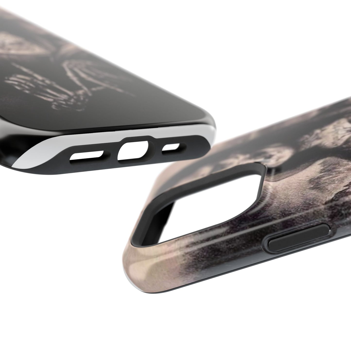 Gothic Art Phone Case, Skeleton Design, Impact-Resistant Cover, Unique Gift, Halloween Accessory, Edgy Tech Gear