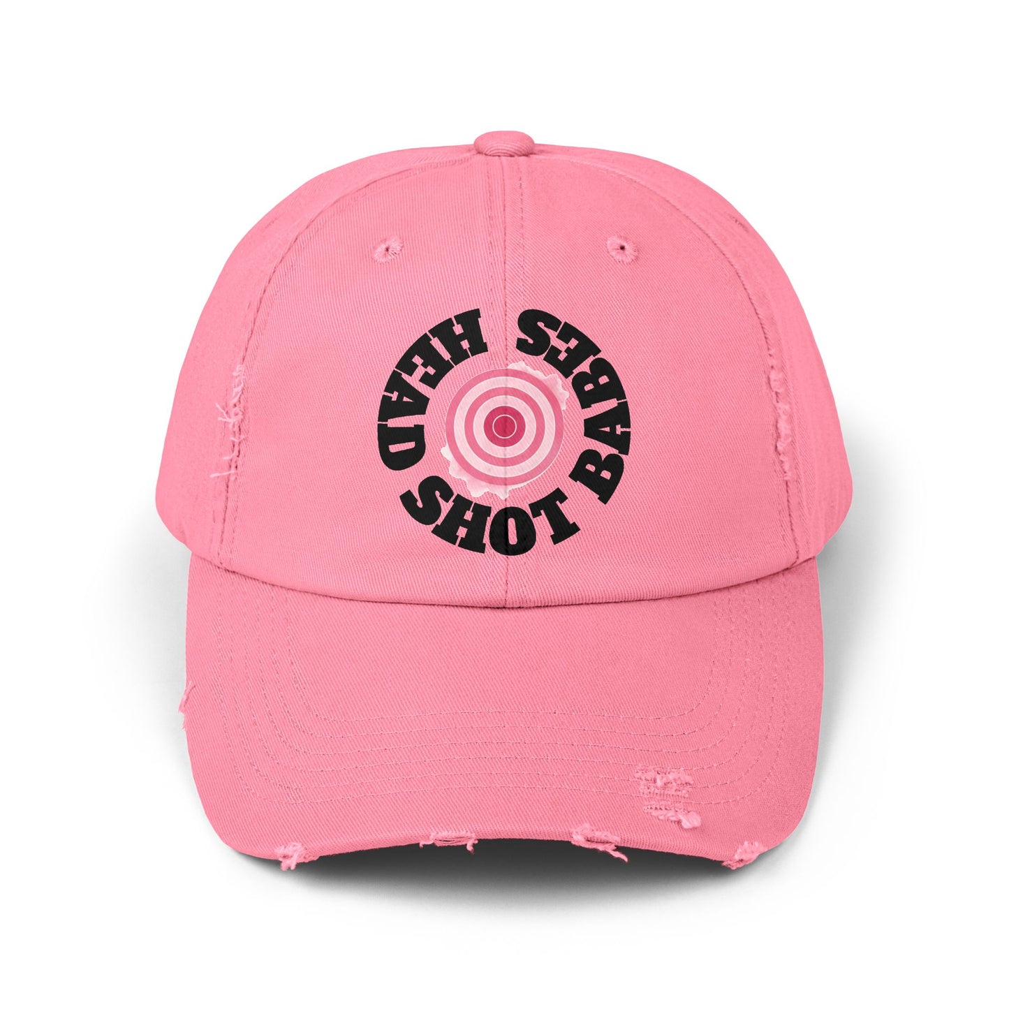 Unisex Distressed Cap with Fun Pink Design, Trendy Baseball Hat for Casual Wear, Ideal for Festivals, Birthdays, Gifts, Street Style