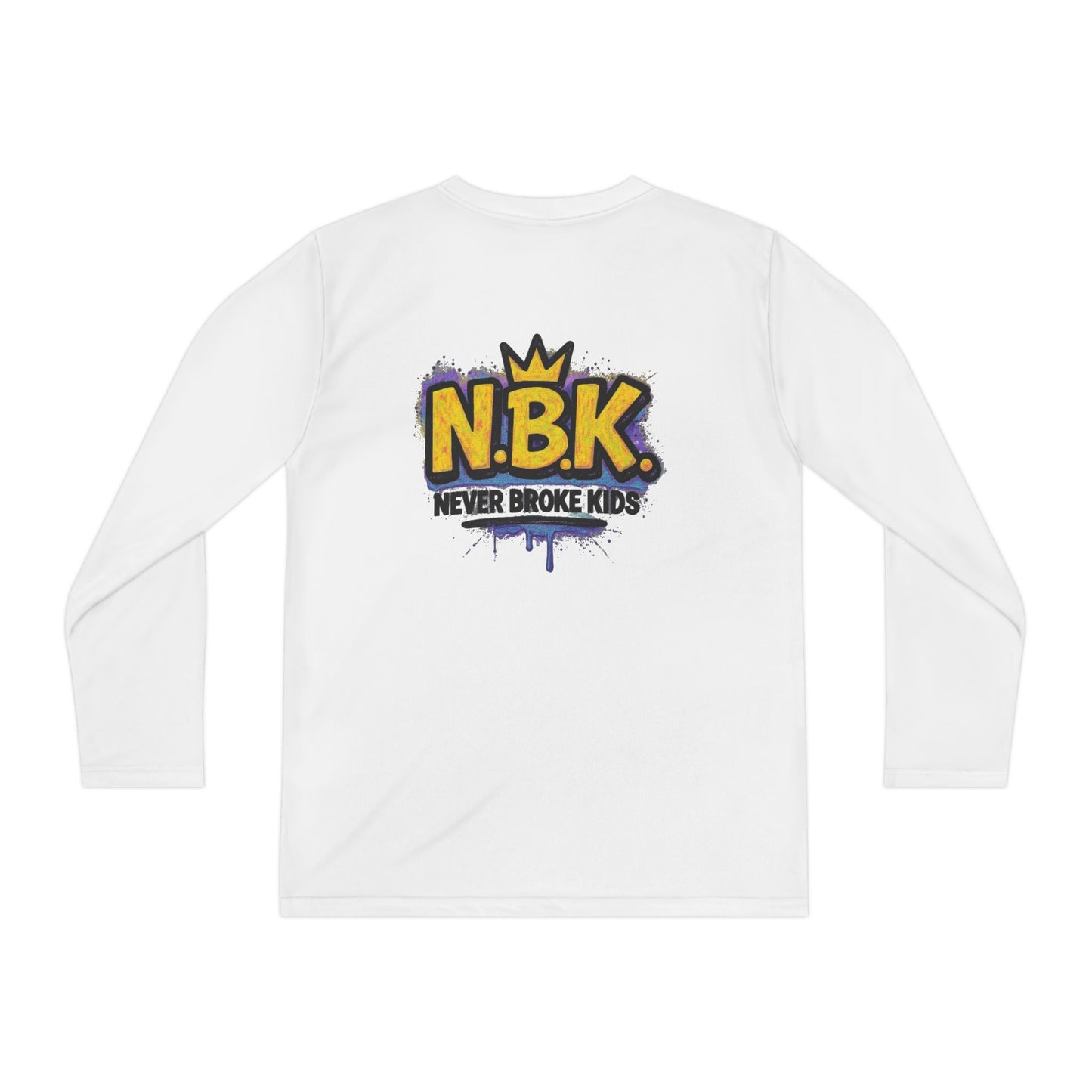 Youth Long Sleeve Tee - NBK Never Broke Kids, Cool Graphic Top for Kids, Growing Up, Birthday Gift, Casual Wear, Trendy Fashion