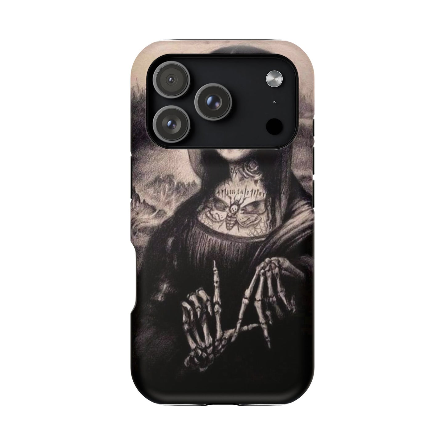 Gothic Art Phone Case, Skeleton Design, Impact-Resistant Cover, Unique Gift, Halloween Accessory, Edgy Tech Gear