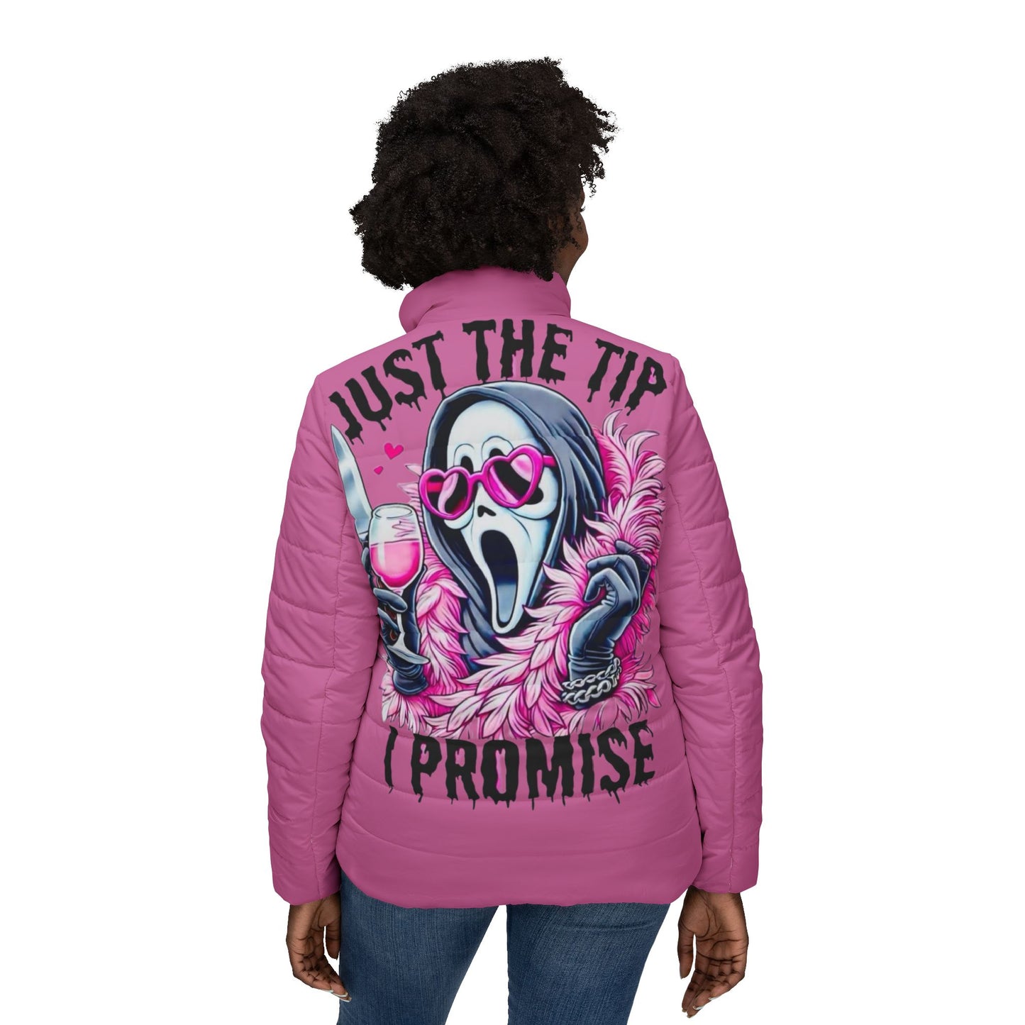 Women’s Fun Puffer Jacket, Quirky Outerwear, Trendy Winter Apparel, Casual Fashion, Gift for Her, Party Jacket