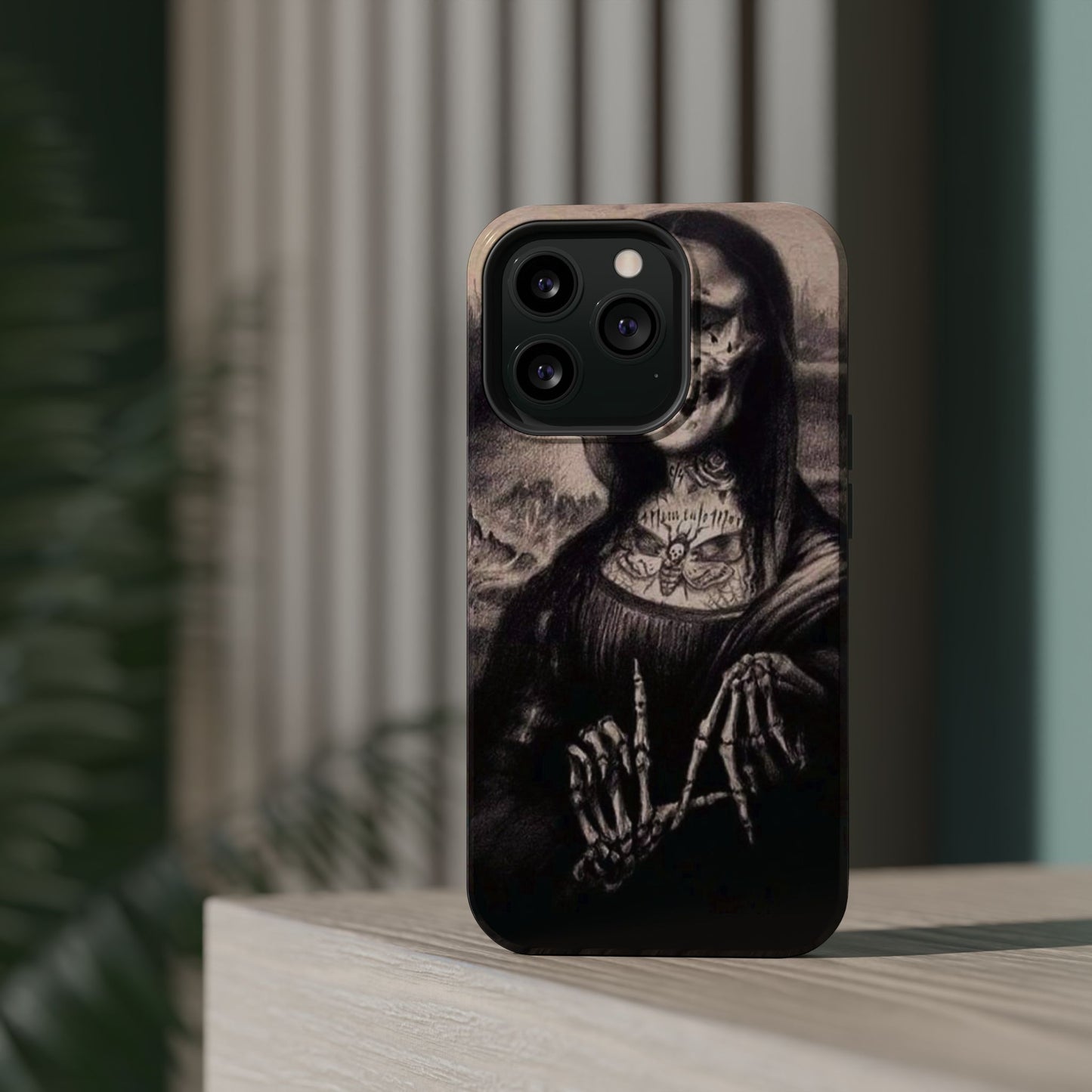 Gothic Art Phone Case, Skeleton Design, Impact-Resistant Cover, Unique Gift, Halloween Accessory, Edgy Tech Gear