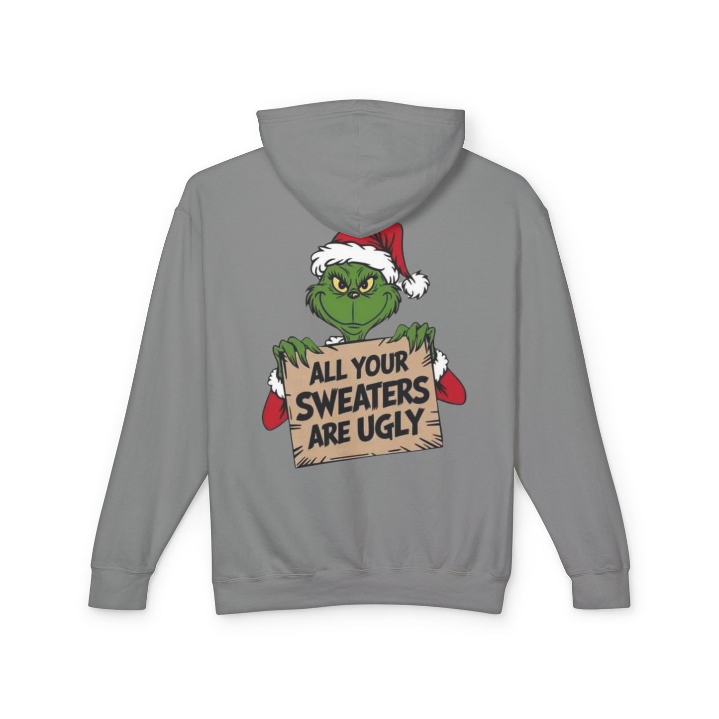 Grinch-Inspired Holiday Hoodie, Cozy Grinch Sweatshirt, Christmas Gift, Ugly Sweater Party Apparel, Unisex Lightweight Hoodie
