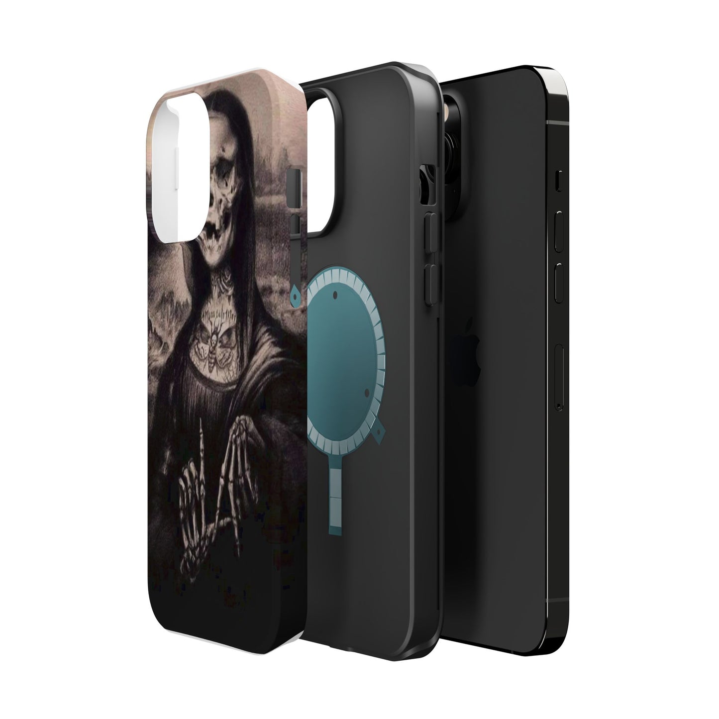 Gothic Art Phone Case, Skeleton Design, Impact-Resistant Cover, Unique Gift, Halloween Accessory, Edgy Tech Gear