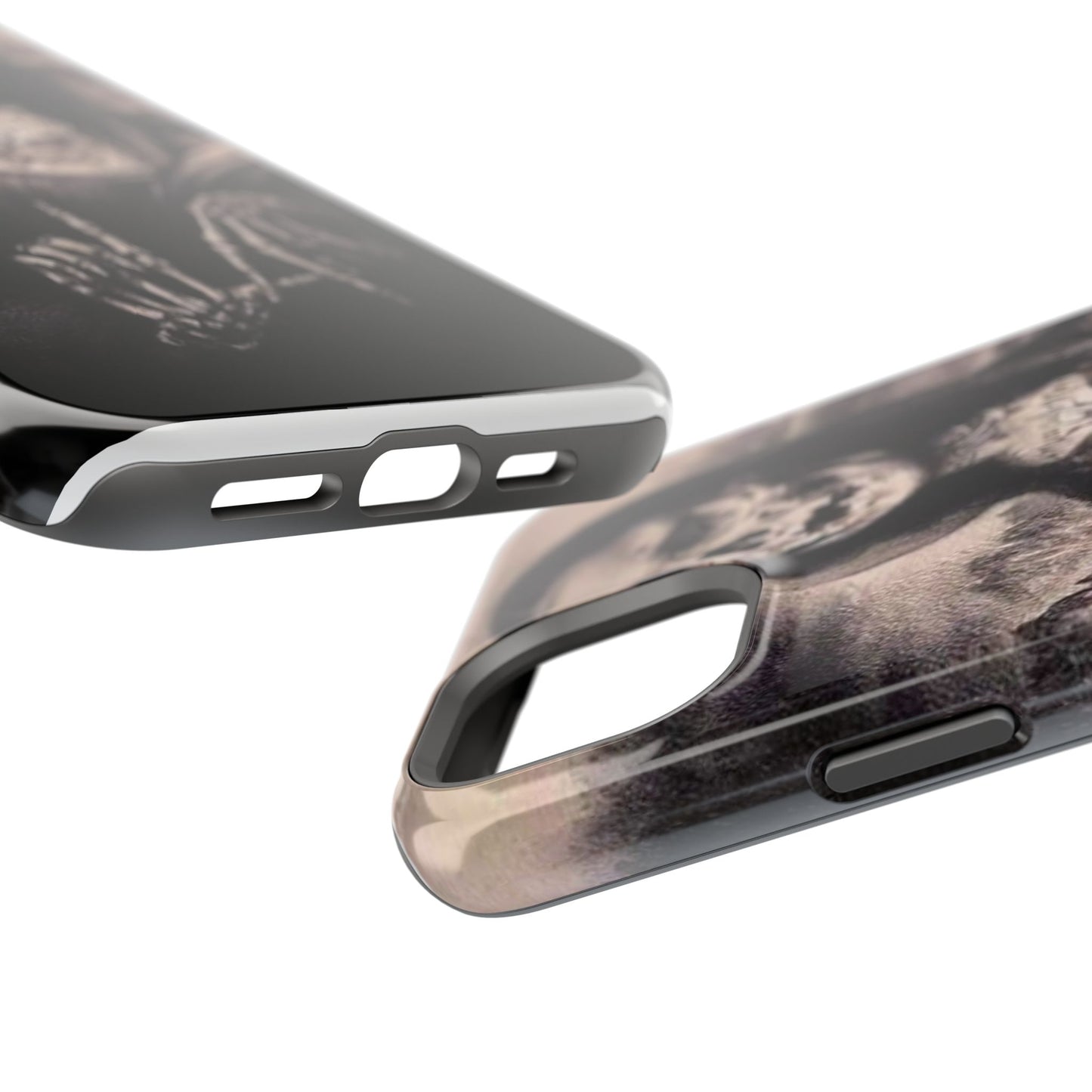 Gothic Art Phone Case, Skeleton Design, Impact-Resistant Cover, Unique Gift, Halloween Accessory, Edgy Tech Gear