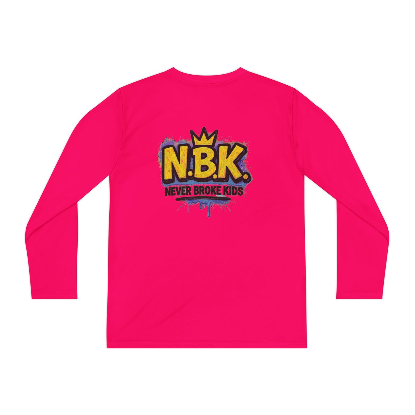 Youth Long Sleeve Tee - NBK Never Broke Kids, Cool Graphic Top for Kids, Growing Up, Birthday Gift, Casual Wear, Trendy Fashion