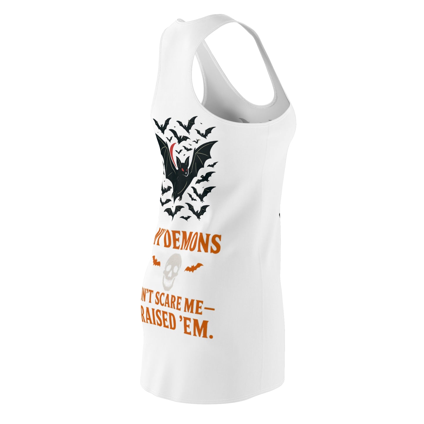 Spooky Bat-Themed Racerback Dress | Halloween Costume, Party Dress, Unique Gift, Casual Outfit, Spooky Season Wear