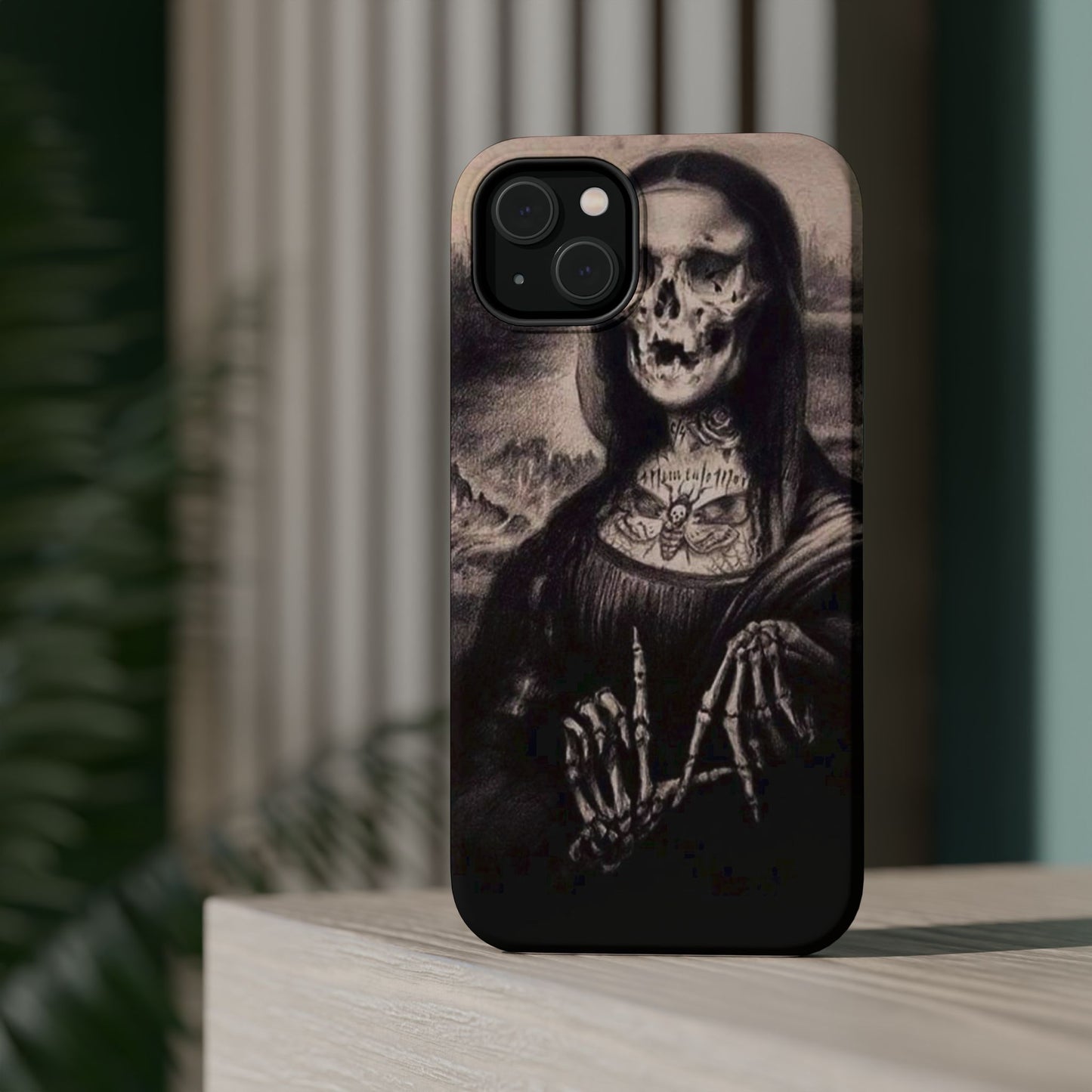 Gothic Art Phone Case, Skeleton Design, Impact-Resistant Cover, Unique Gift, Halloween Accessory, Edgy Tech Gear