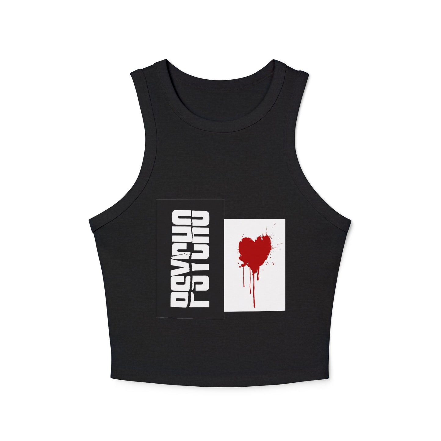 Psycho Heart Women's Crop Tank, Edgy Fashion Top, Summer Outfit, Festival Wear, Grunge Style