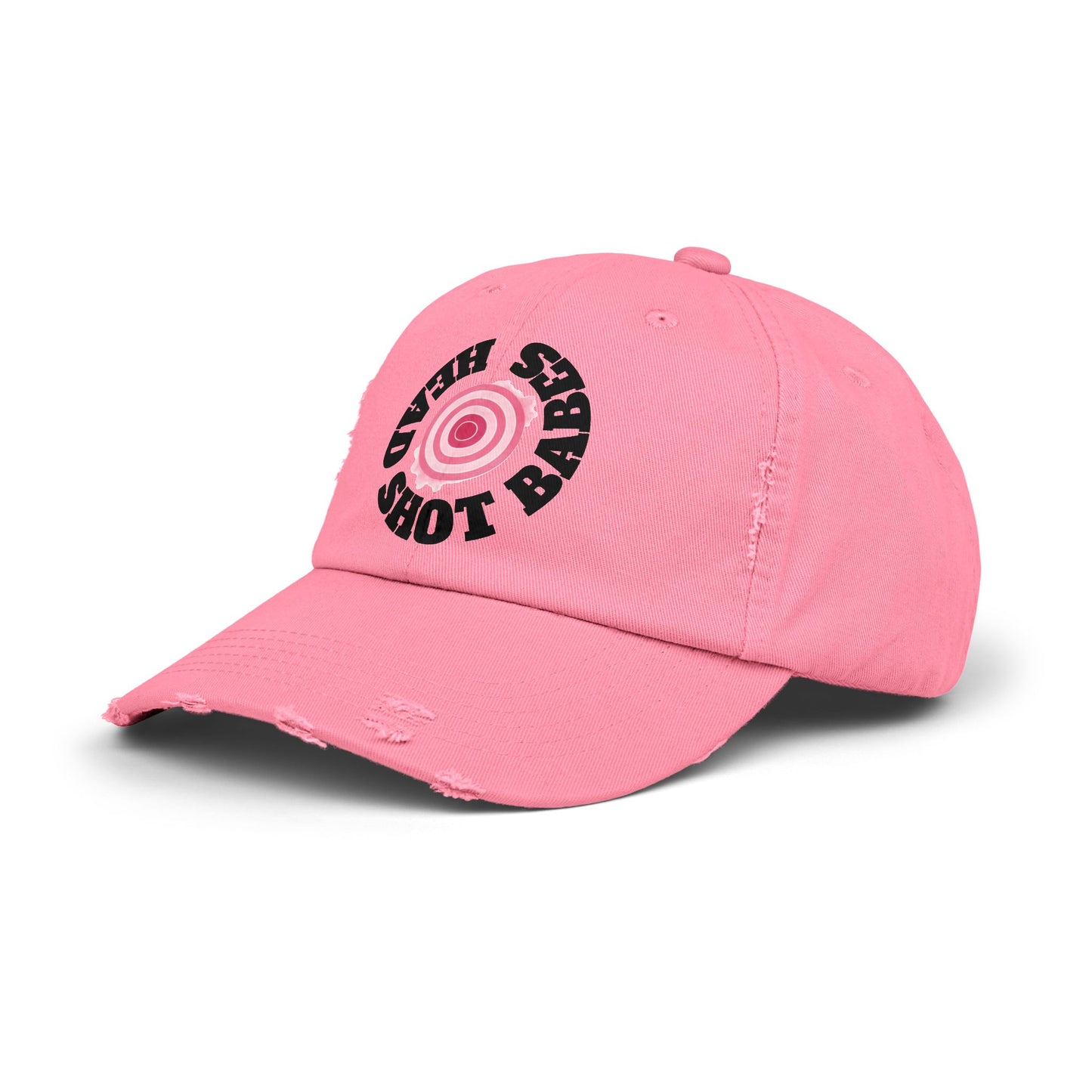 Unisex Distressed Cap with Fun Pink Design, Trendy Baseball Hat for Casual Wear, Ideal for Festivals, Birthdays, Gifts, Street Style