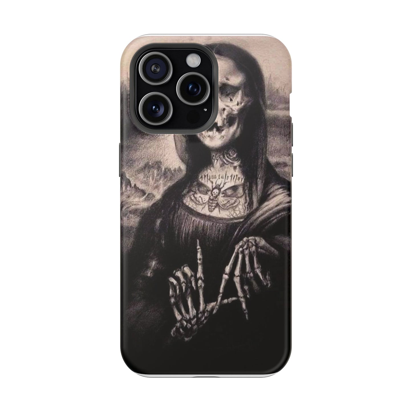 Gothic Art Phone Case, Skeleton Design, Impact-Resistant Cover, Unique Gift, Halloween Accessory, Edgy Tech Gear