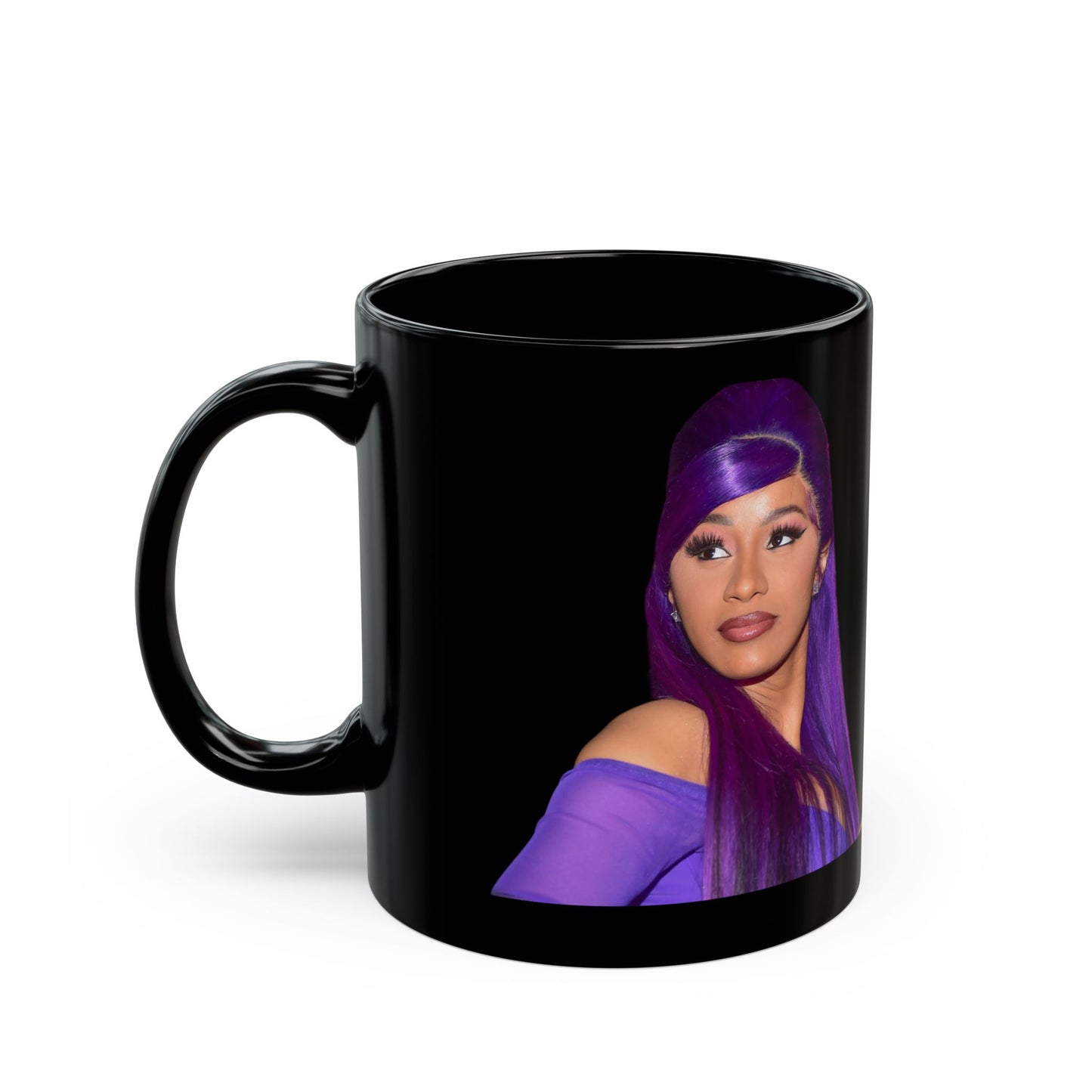 Purple Persona Female Rapper Mug, Bold Black Coffee Cup, Unique Gift for Music Lovers, Fun Home Décor, Perfect for Birthdays, Anniversaries, Holidays