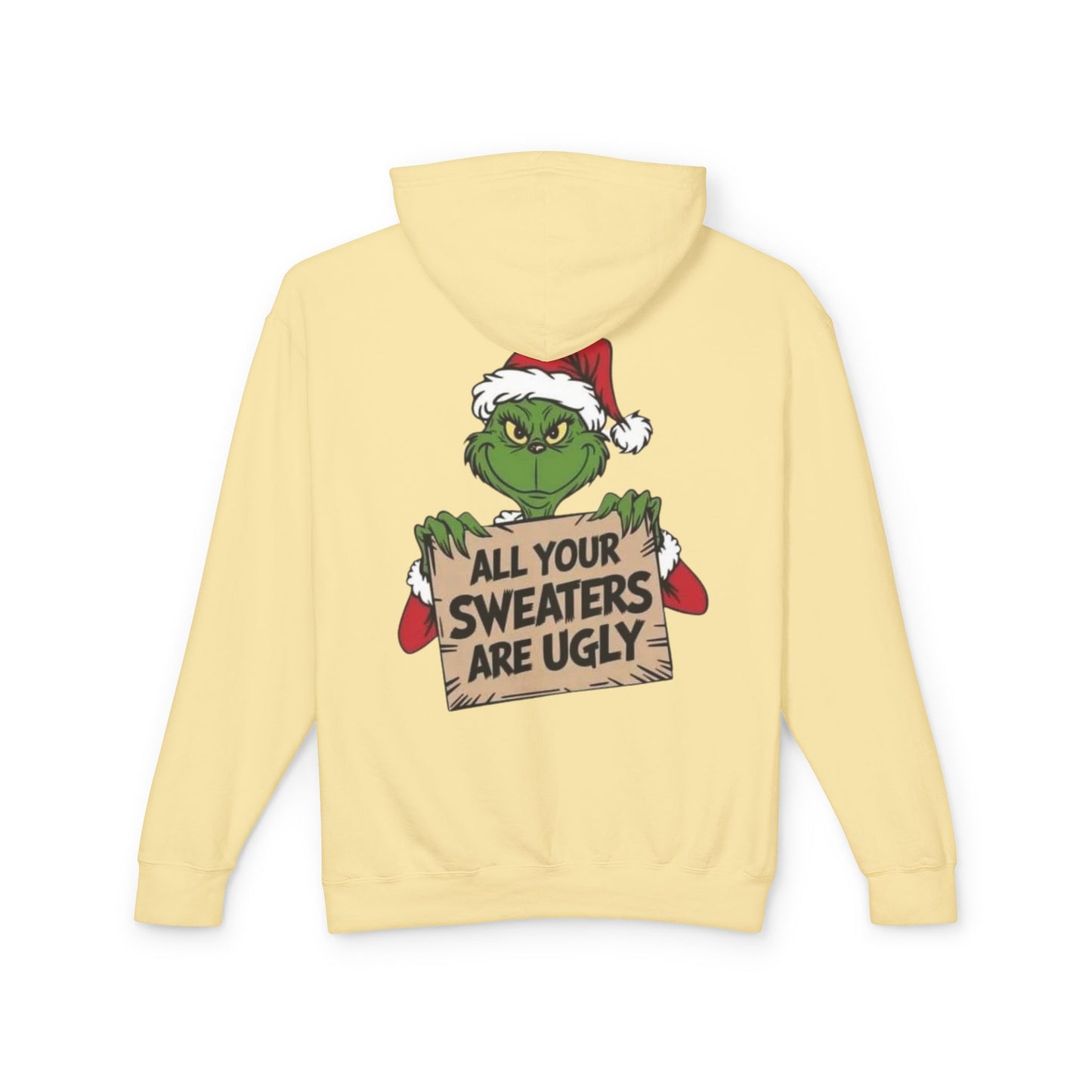 Grinch-Inspired Holiday Hoodie, Cozy Grinch Sweatshirt, Christmas Gift, Ugly Sweater Party Apparel, Unisex Lightweight Hoodie