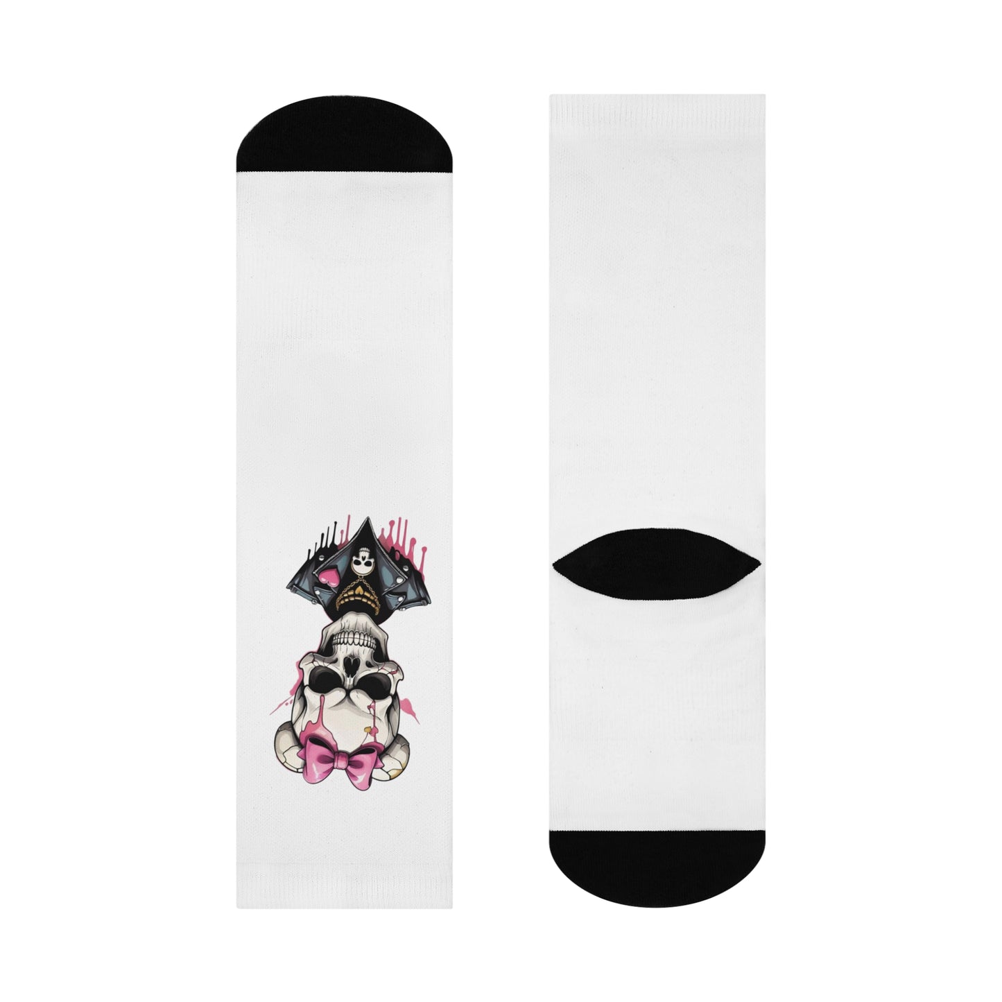 Skull Bow Crew Socks, Trendy Cool Socks, Goth Fashion Accessories, Perfect Gift for Halloween & Everyday Wear, Unique Streetwear