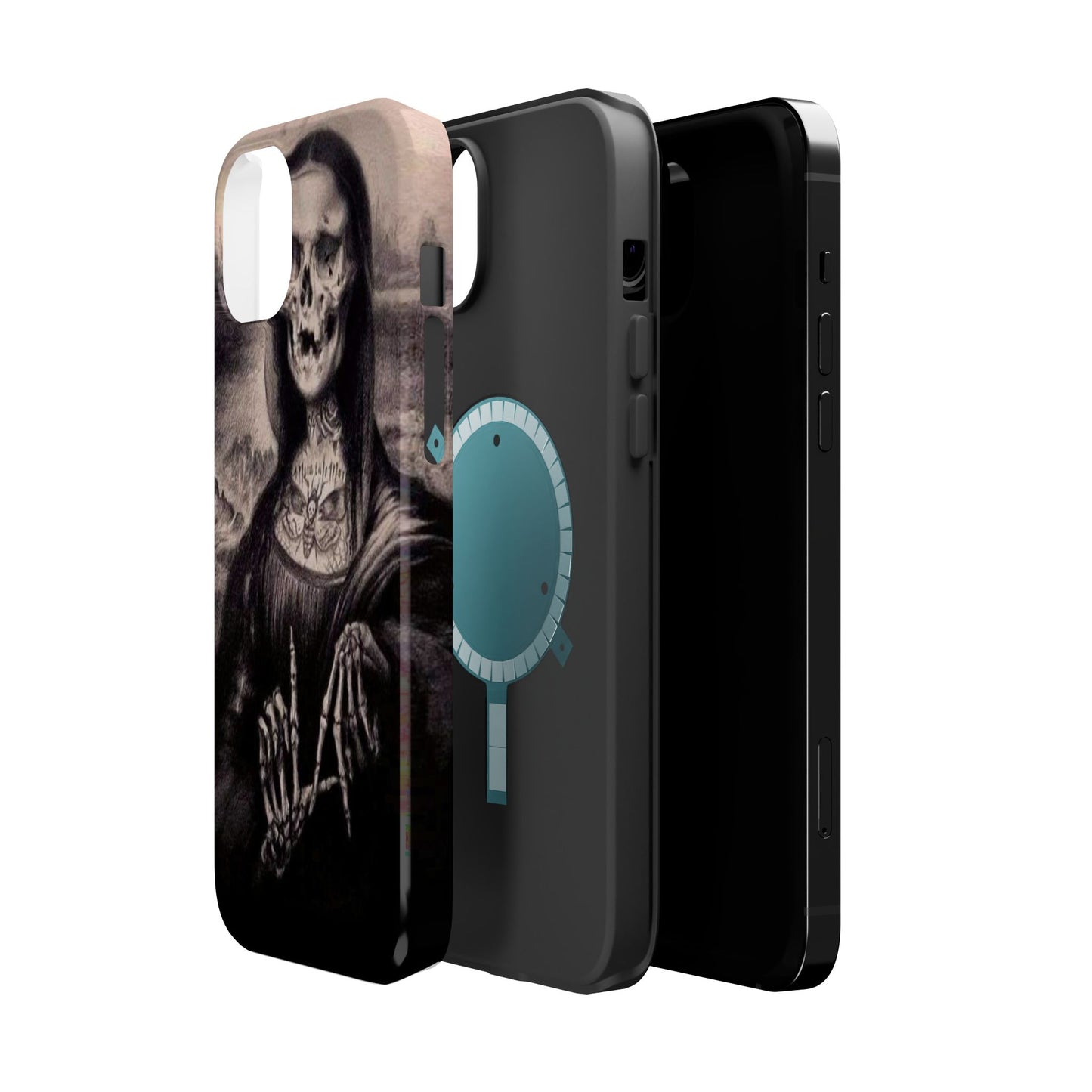 Gothic Art Phone Case, Skeleton Design, Impact-Resistant Cover, Unique Gift, Halloween Accessory, Edgy Tech Gear