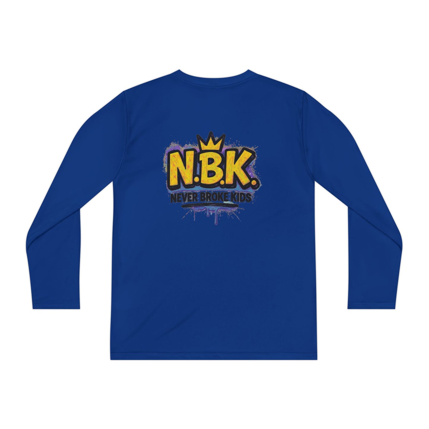Youth Long Sleeve Tee - NBK Never Broke Kids, Cool Graphic Top for Kids, Growing Up, Birthday Gift, Casual Wear, Trendy Fashion