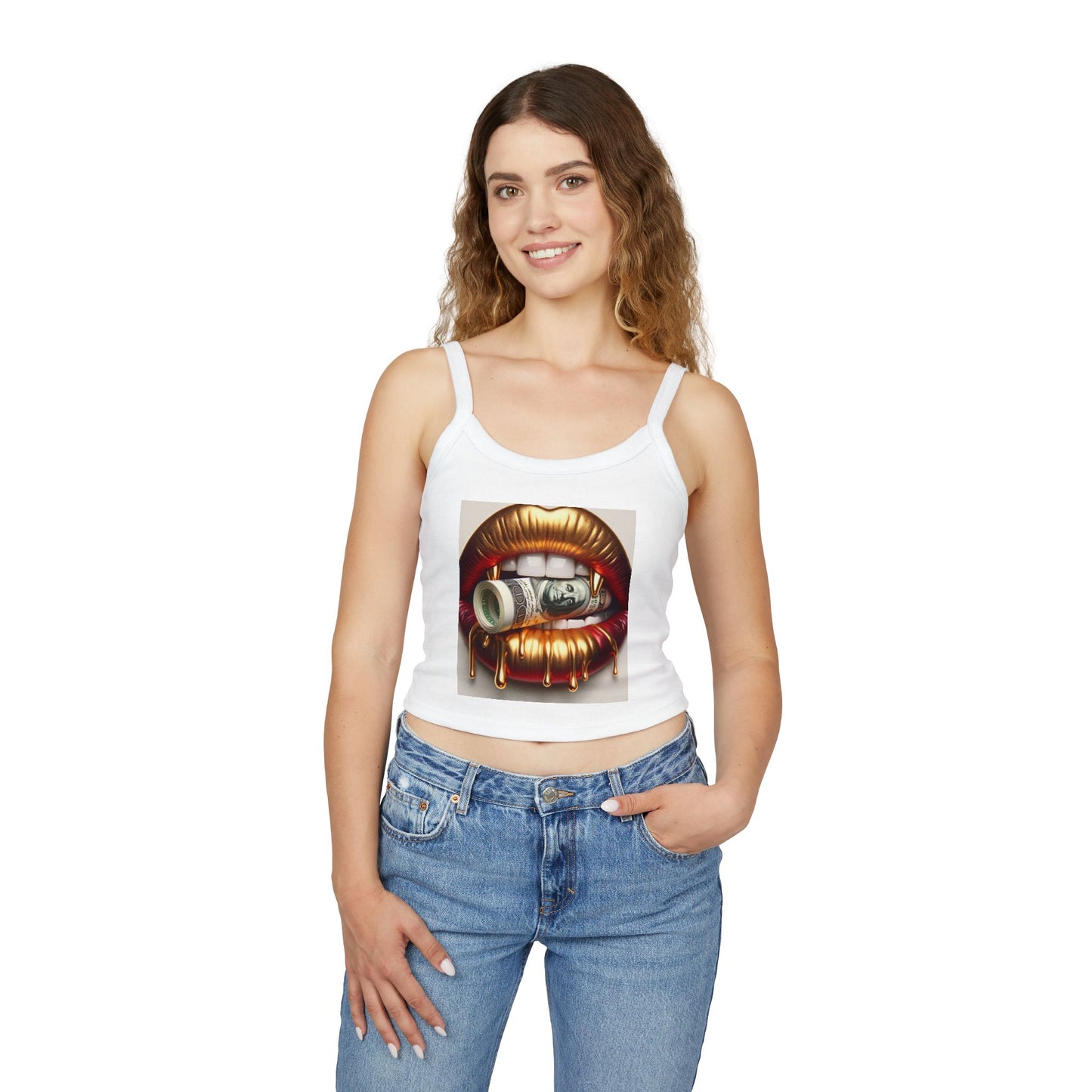Bold Statement Women's Spaghetti Strap Tank Top, Graphic Tank, Summer Outfit, Party Wear, Streetwear Essential
