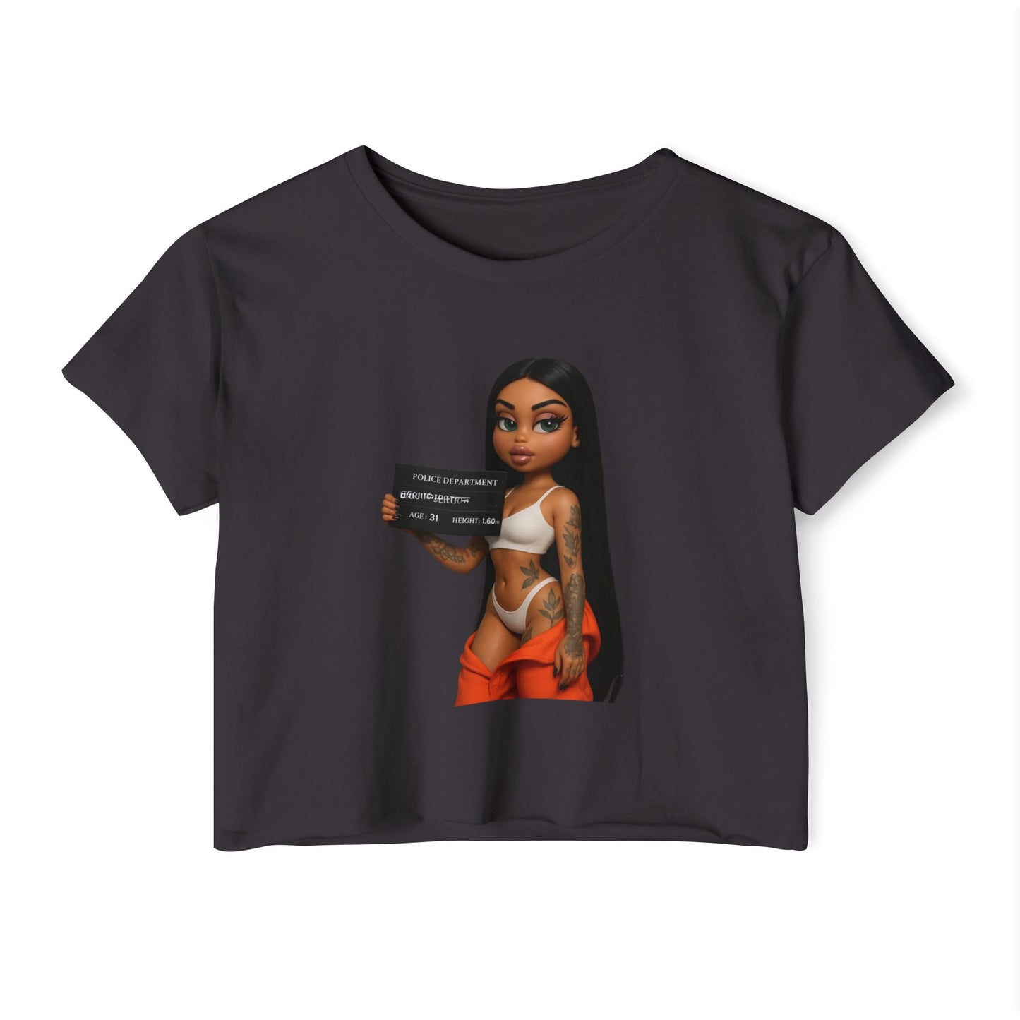 Women’s Festival Crop Top with Playful Graphic | Bohemian Style, Summer Essential, Music Festival Outfit, Casual Wear, Trendy Tee