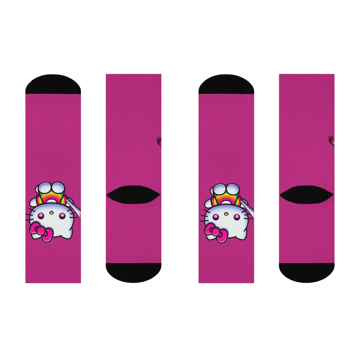 "SMOKING KITTY"Cushioned Crew Socks | Cute & Cozy Socks for Everyday Wear, Gifts, Fun Fashion, Birthday, Anime Lovers
