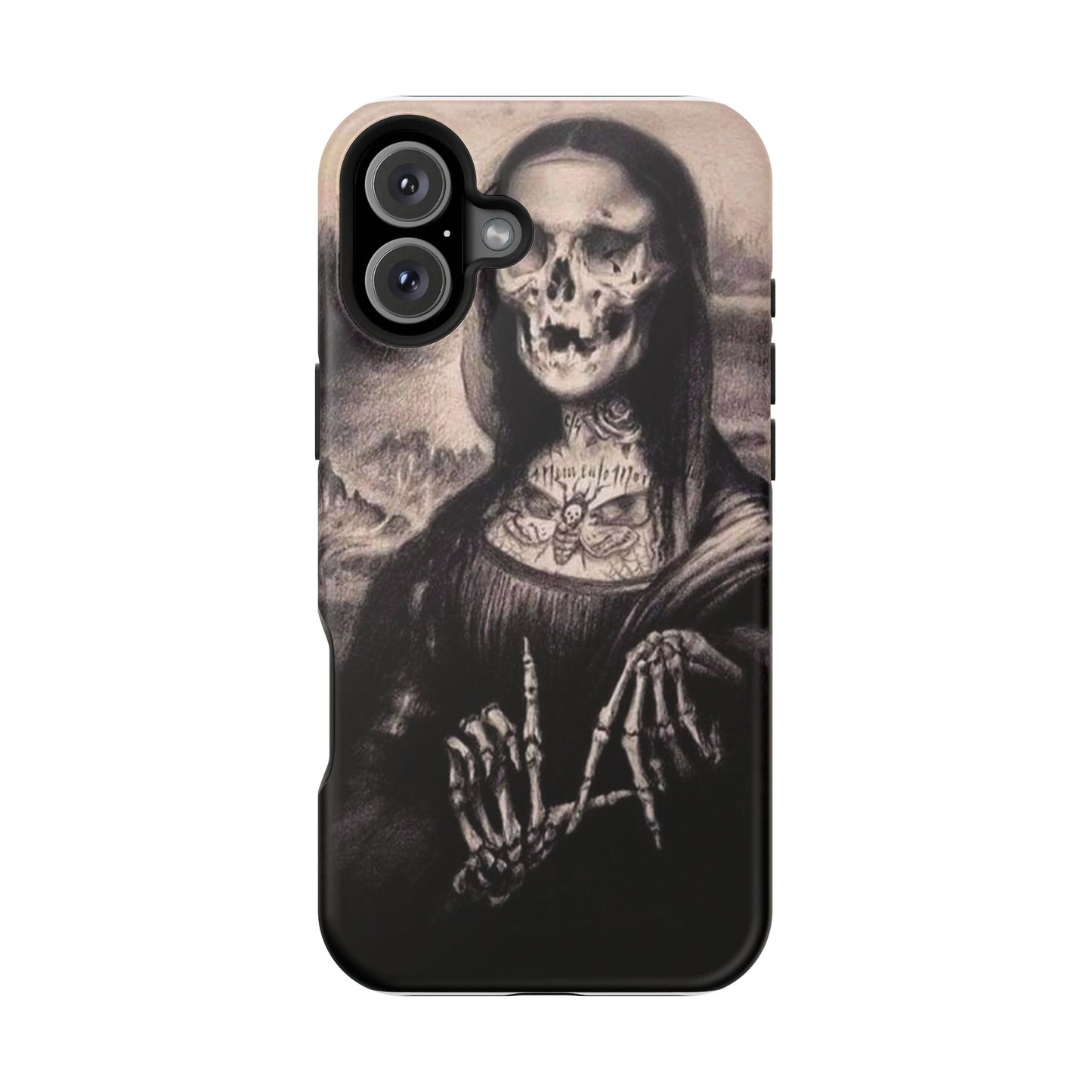 Gothic Art Phone Case, Skeleton Design, Impact-Resistant Cover, Unique Gift, Halloween Accessory, Edgy Tech Gear