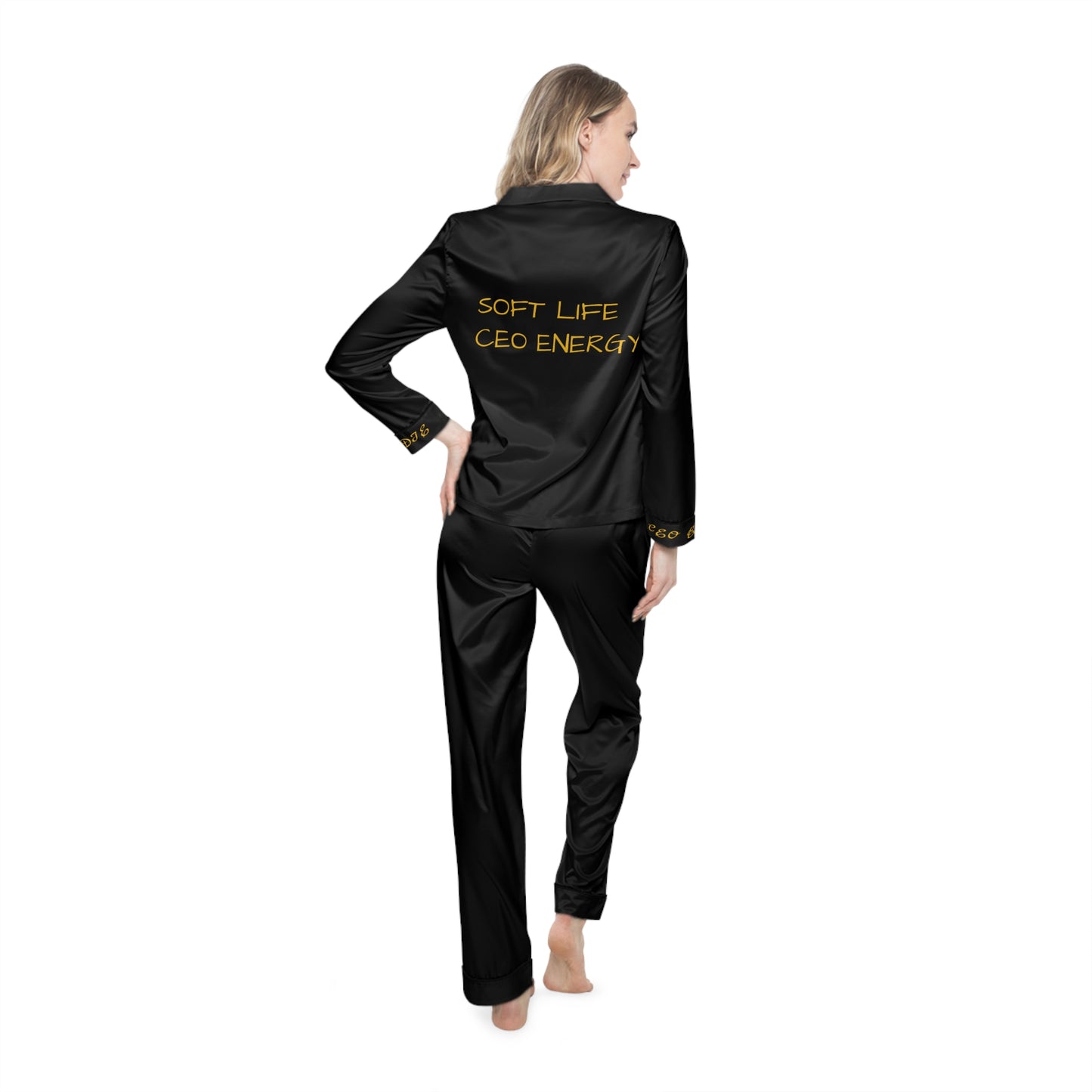 Chic Satin Pajamas for Women | CEO Energy Sleepwear, Lounge Set, Stylish Nightwear, Perfect Gift, Women’s Sleep Clothing