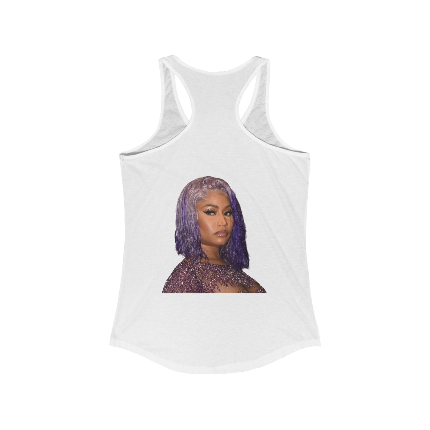 Female rap star. Stylish Women's Racerback Tank Top with Trendy Design, Summer Apparel, Festival Wear, Casual Summer Outfit, Gift Idea