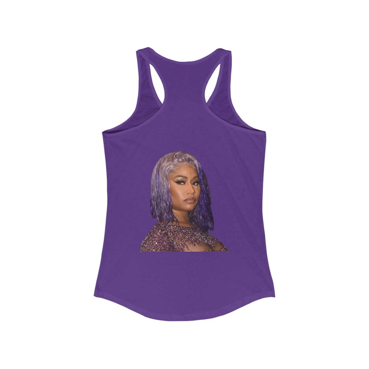 Female rap star. Stylish Women's Racerback Tank Top with Trendy Design, Summer Apparel, Festival Wear, Casual Summer Outfit, Gift Idea