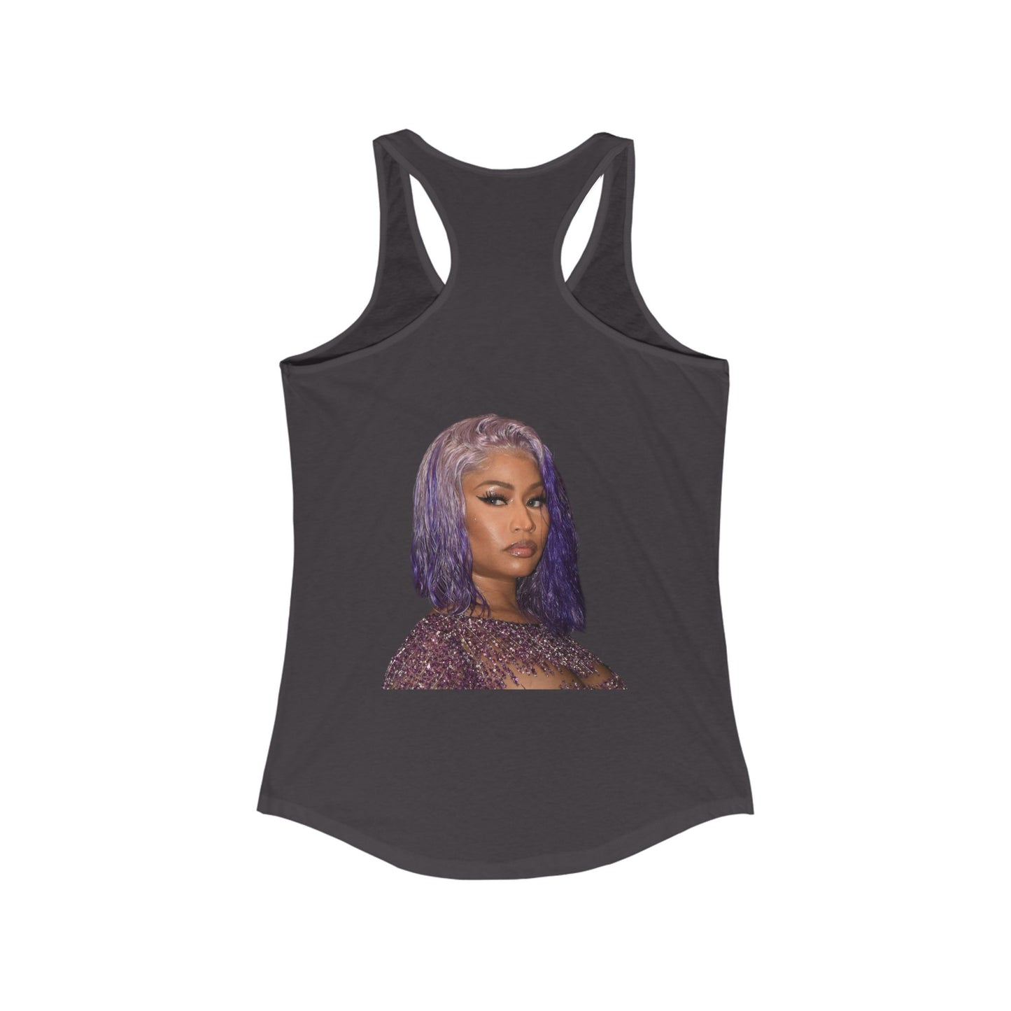 Female rap star. Stylish Women's Racerback Tank Top with Trendy Design, Summer Apparel, Festival Wear, Casual Summer Outfit, Gift Idea