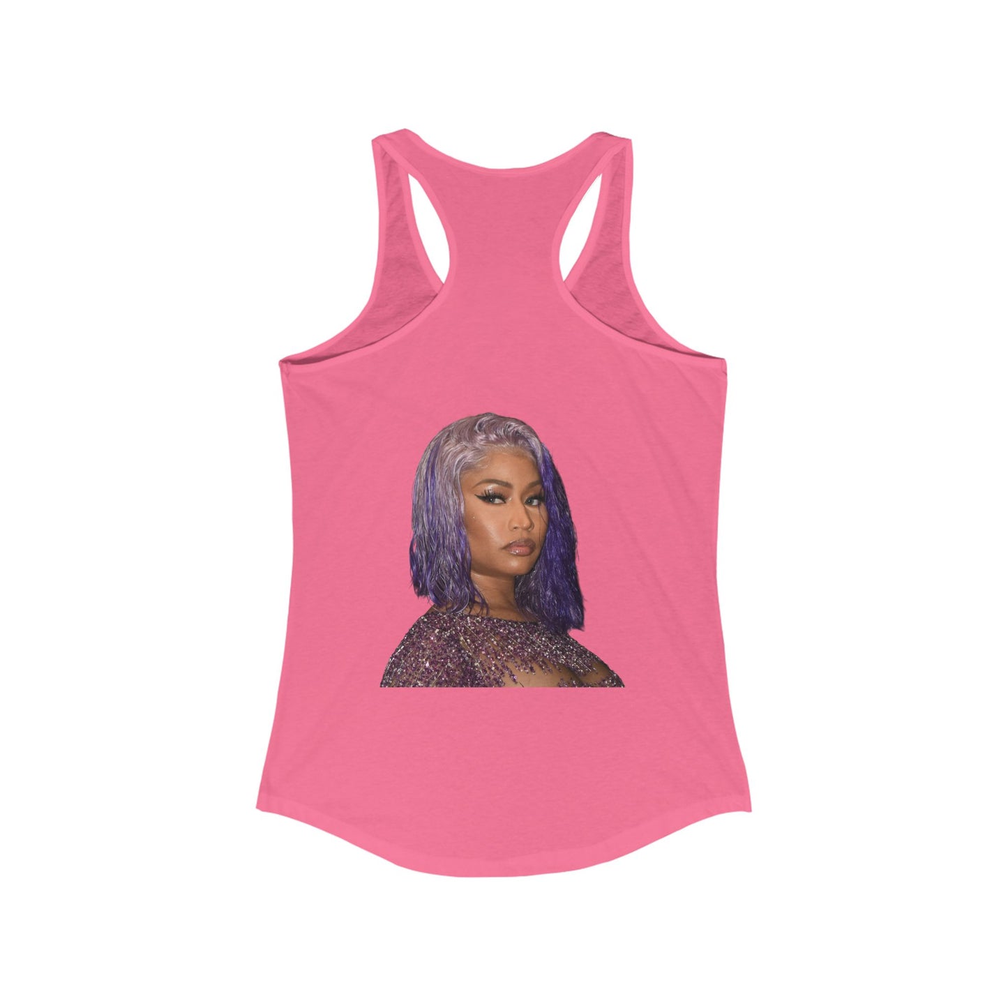 Female rap star. Stylish Women's Racerback Tank Top with Trendy Design, Summer Apparel, Festival Wear, Casual Summer Outfit, Gift Idea