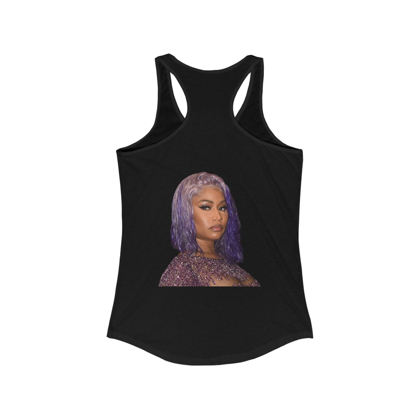 Female rap star. Stylish Women's Racerback Tank Top with Trendy Design, Summer Apparel, Festival Wear, Casual Summer Outfit, Gift Idea