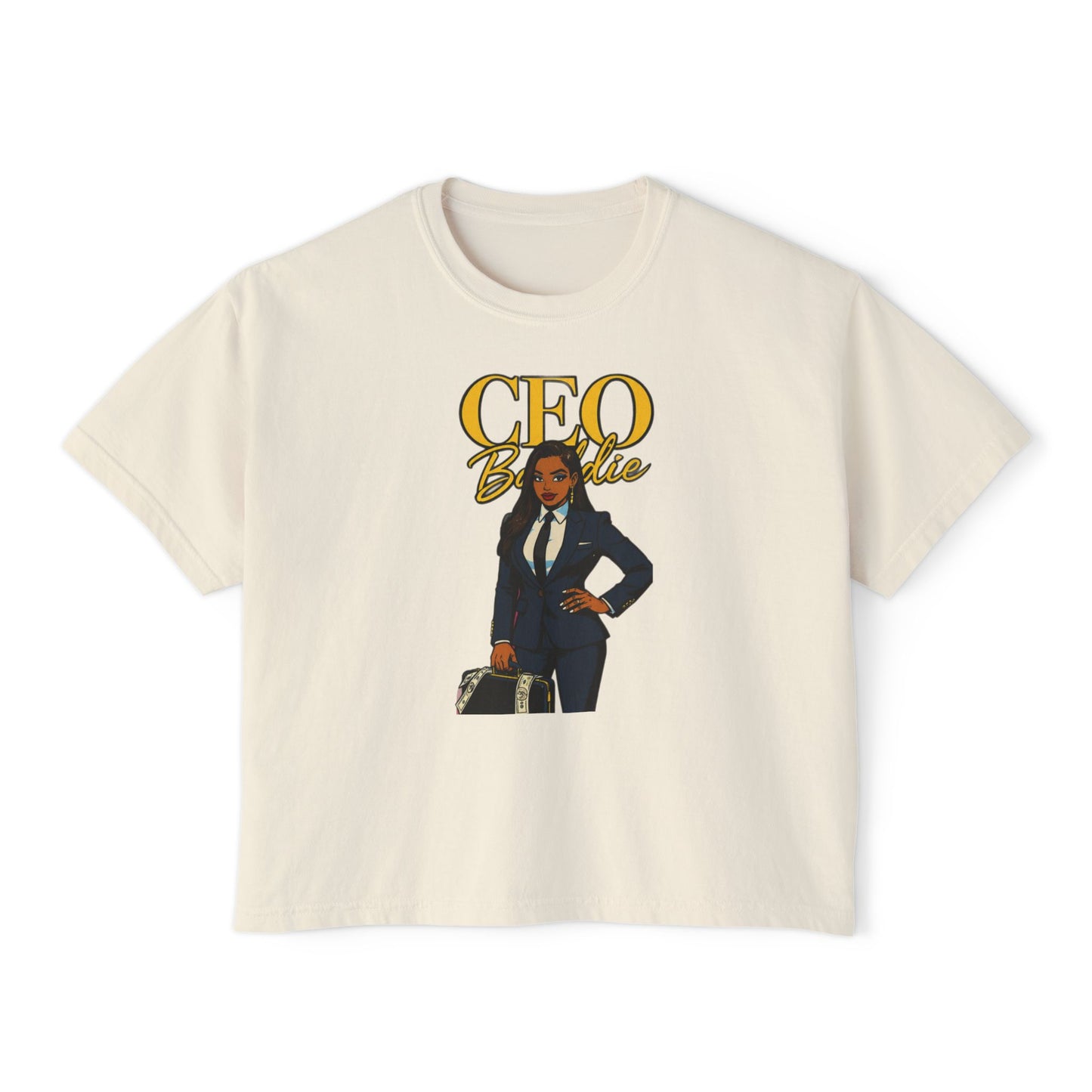 Empowered CEO Women's Boxy Tee, Casual Outfit, Gift for Graduates, Entrepreneur Shirt, Business Apparel, Motivational Top