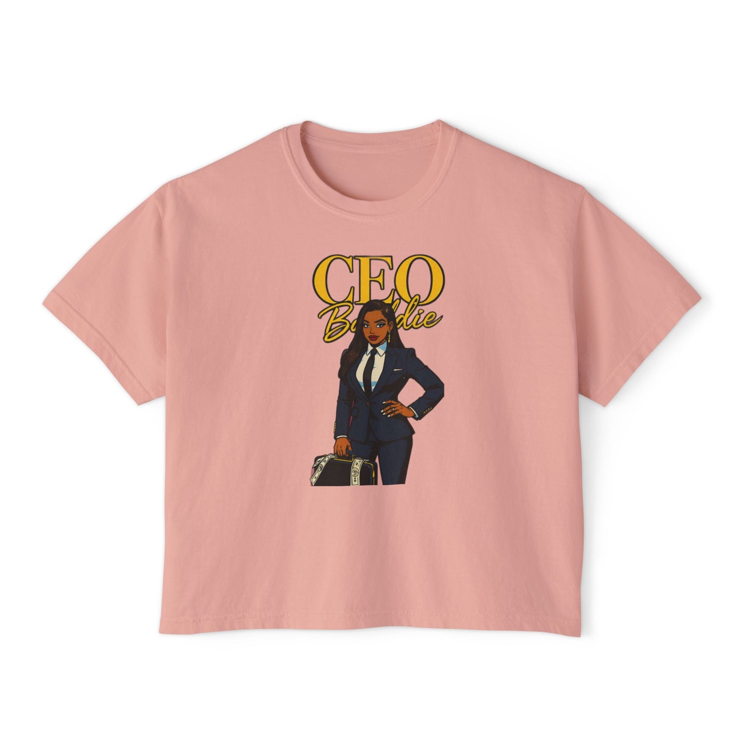 Empowered CEO Women's Boxy Tee, Casual Outfit, Gift for Graduates, Entrepreneur Shirt, Business Apparel, Motivational Top