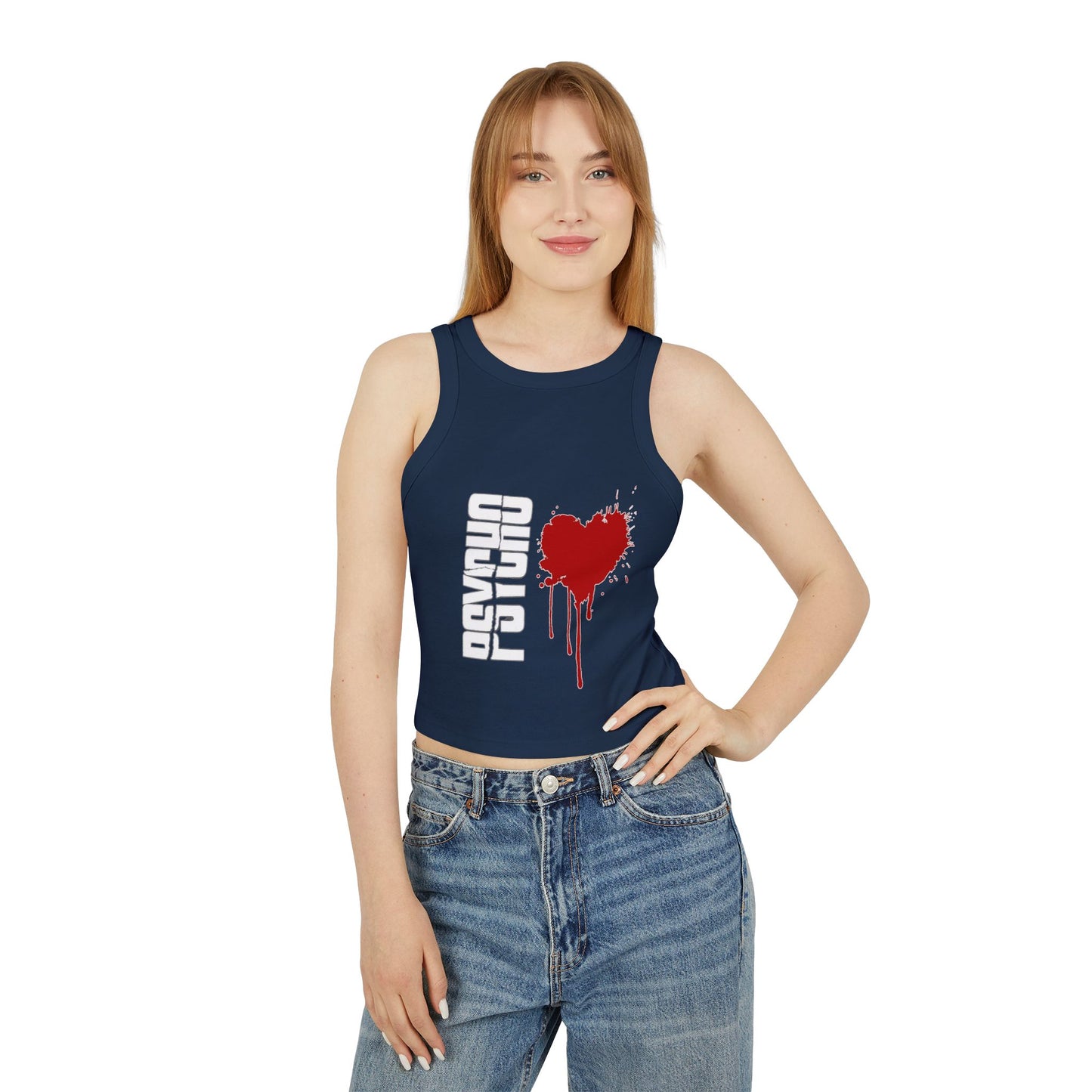 Chic Graphic Crop Tank Top - Heart Splash, Casual Wear, Summer Fashion, Festival Outfit, Trendy Gift