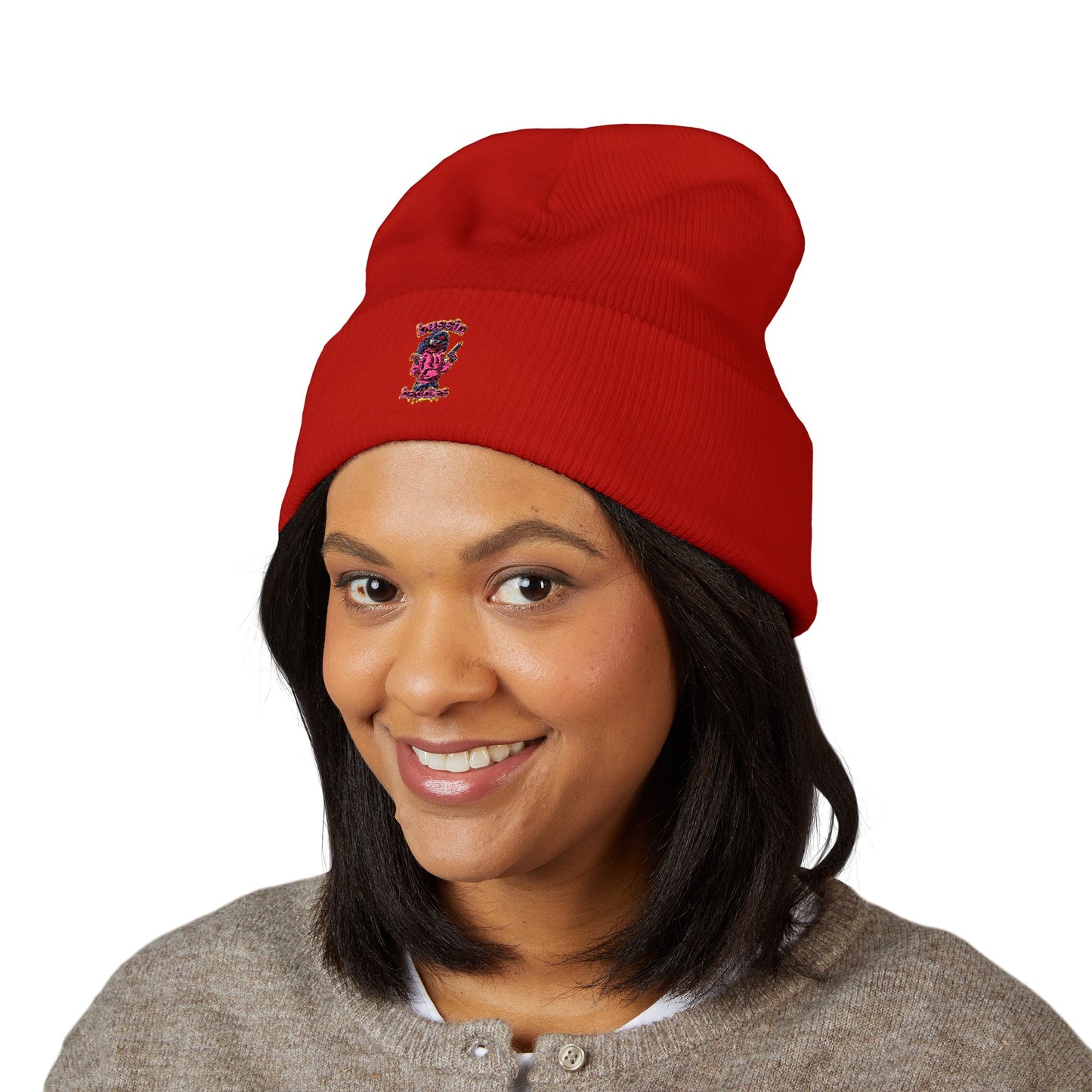 Stylish Cuffed Beanie - Embroidered Cozy Hat, Winter Accessory, Gifts for Her, Unisex Beanie, Perfect for Cold Days
