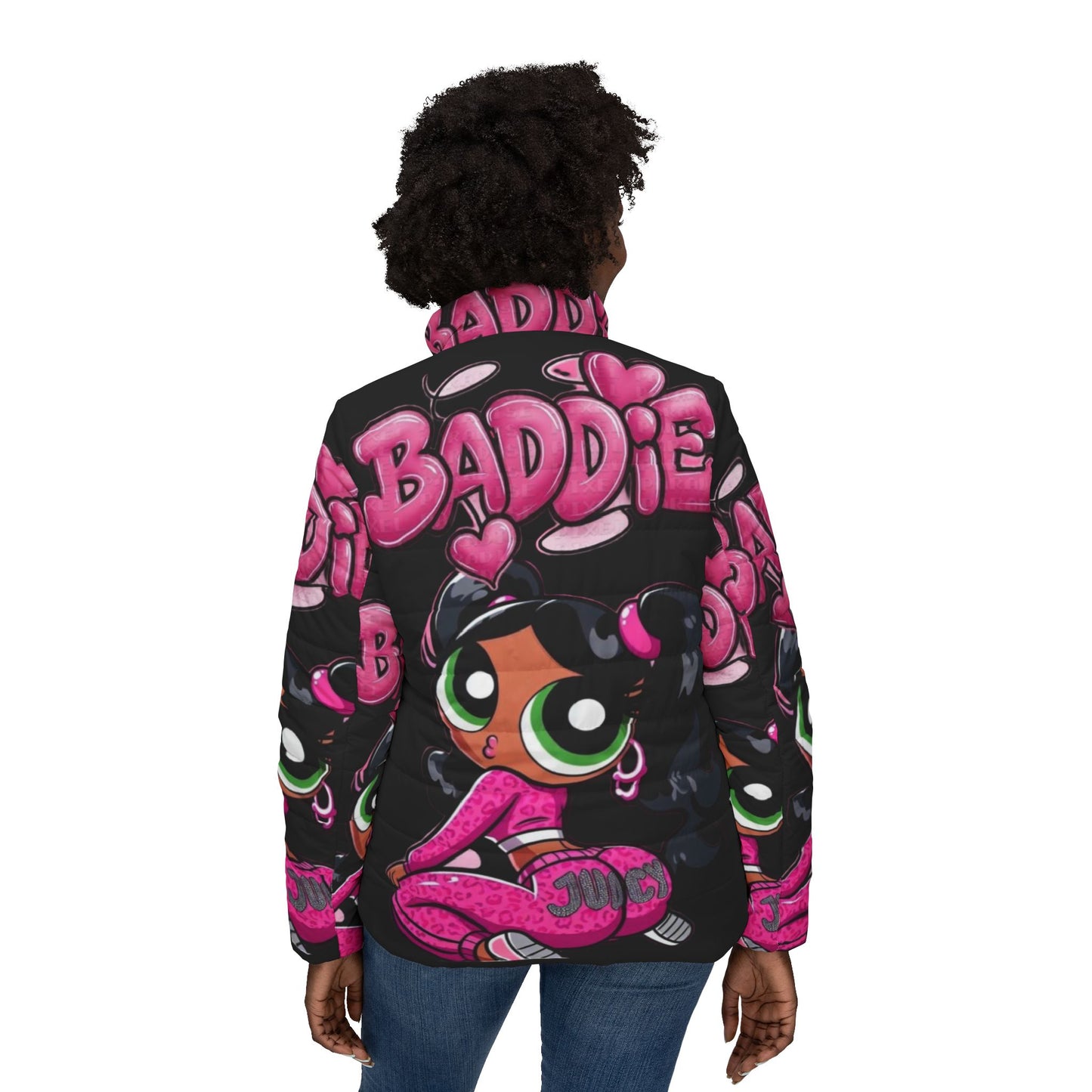 Baddie Women's Puffer Jacket, Cute Winter Coat, Trendy Outerwear, Streetwear Fashion, Stylish Jacket for Girls, Unique Gift Idea