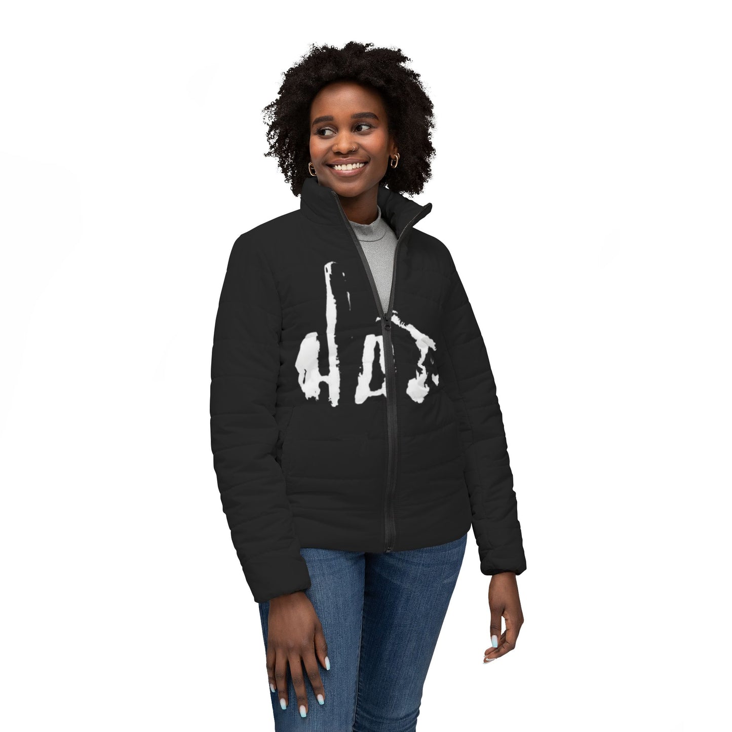 Stylish Women’s Puffer Jacket with Bold Design, Fashion Outerwear, Cold Weather Essential, Trendy Gift for Her, Unique Layering Piece