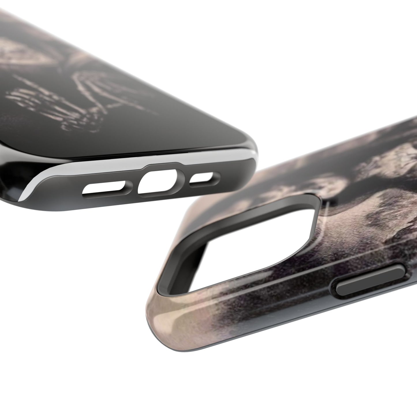 Gothic Art Phone Case, Skeleton Design, Impact-Resistant Cover, Unique Gift, Halloween Accessory, Edgy Tech Gear