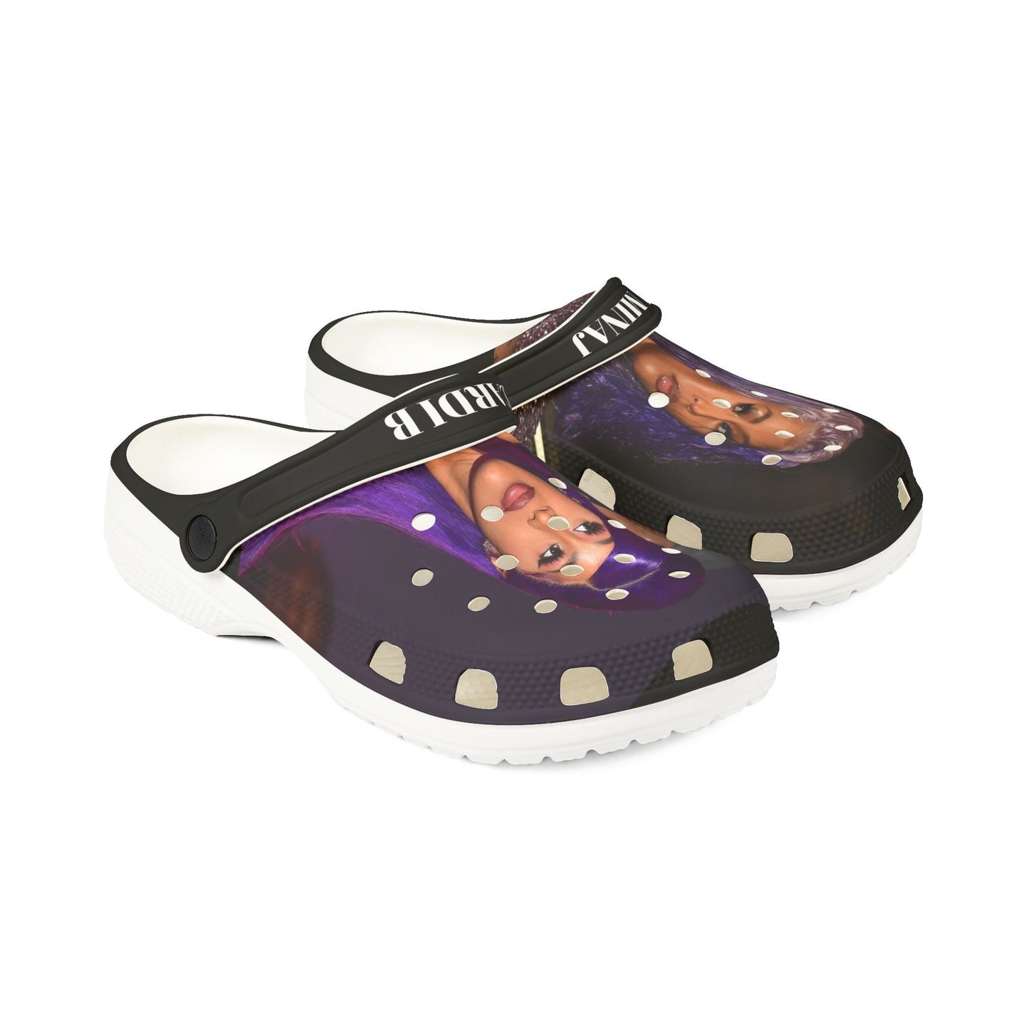 Female Rap Viral. Unique EVA Foam Rubber Shoes, Trendy Slip-On Clogs, Comfortable Footwear, Perfect Gift for Fashion Lovers, Art-Inspired Footwear