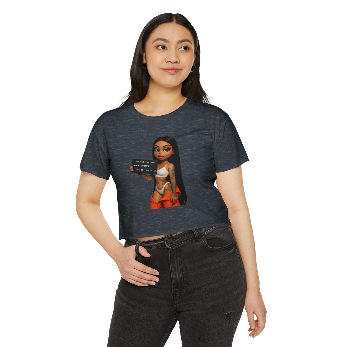 Women’s Festival Crop Top with Playful Graphic | Bohemian Style, Summer Essential, Music Festival Outfit, Casual Wear, Trendy Tee