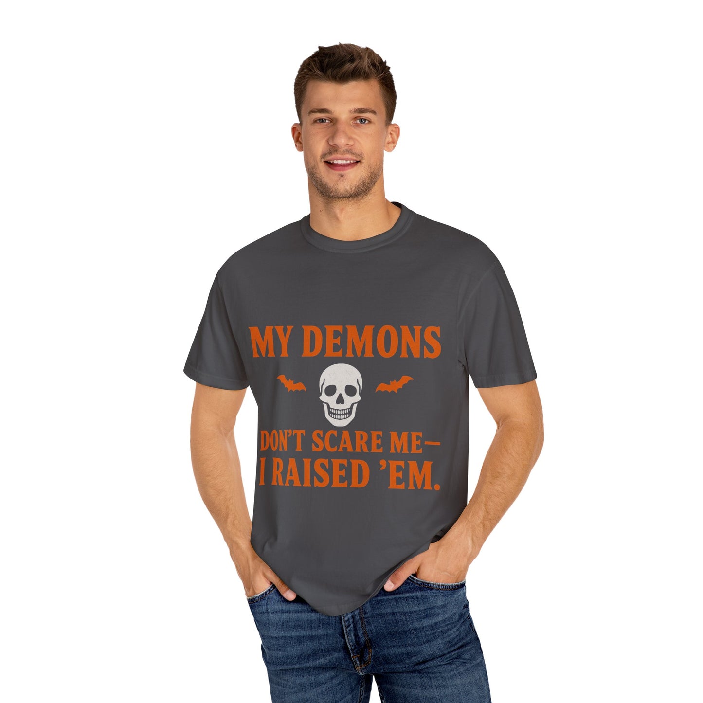 Halloween Themed Unisex T-Shirt with Bats and Humor