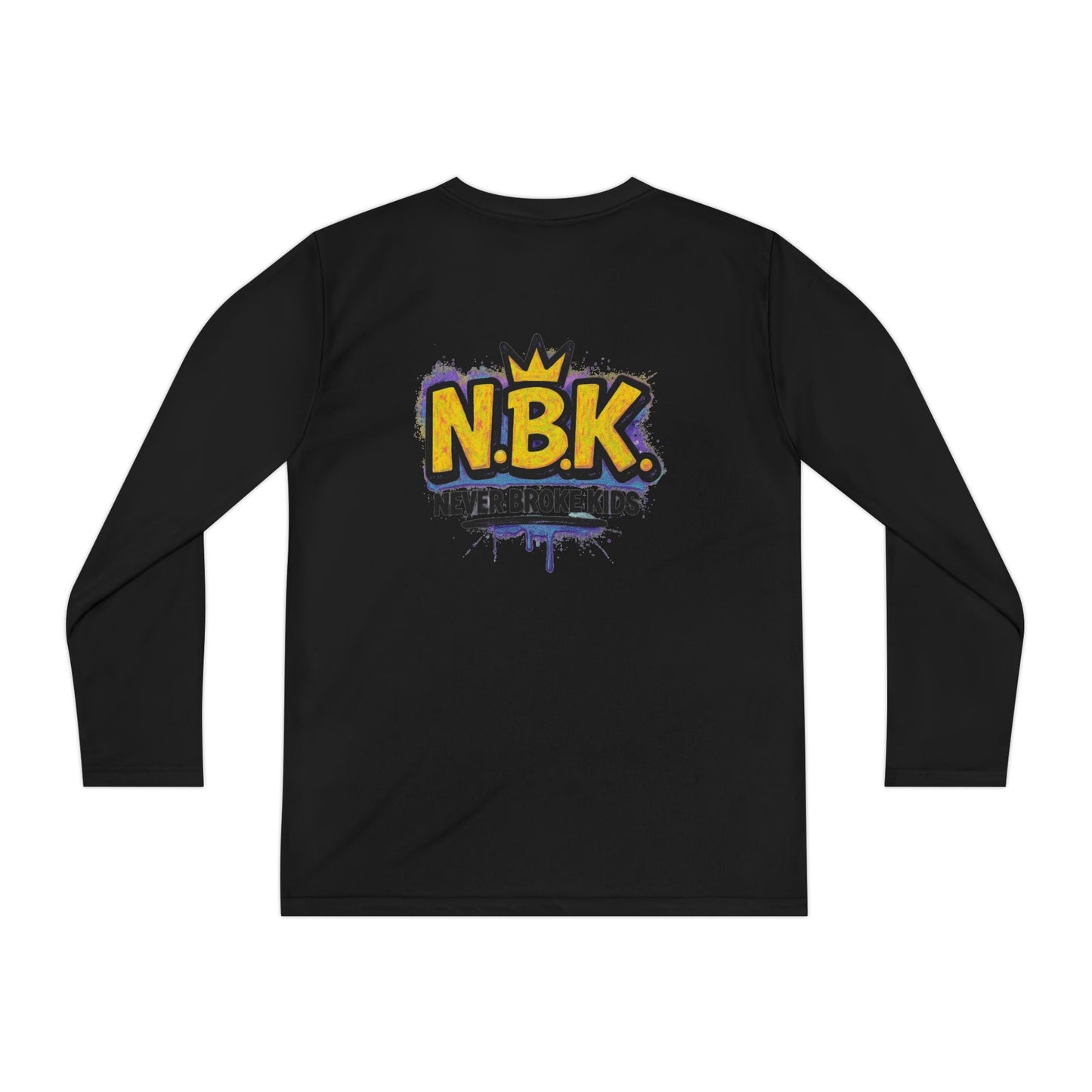 Youth Long Sleeve Tee - NBK Never Broke Kids, Cool Graphic Top for Kids, Growing Up, Birthday Gift, Casual Wear, Trendy Fashion