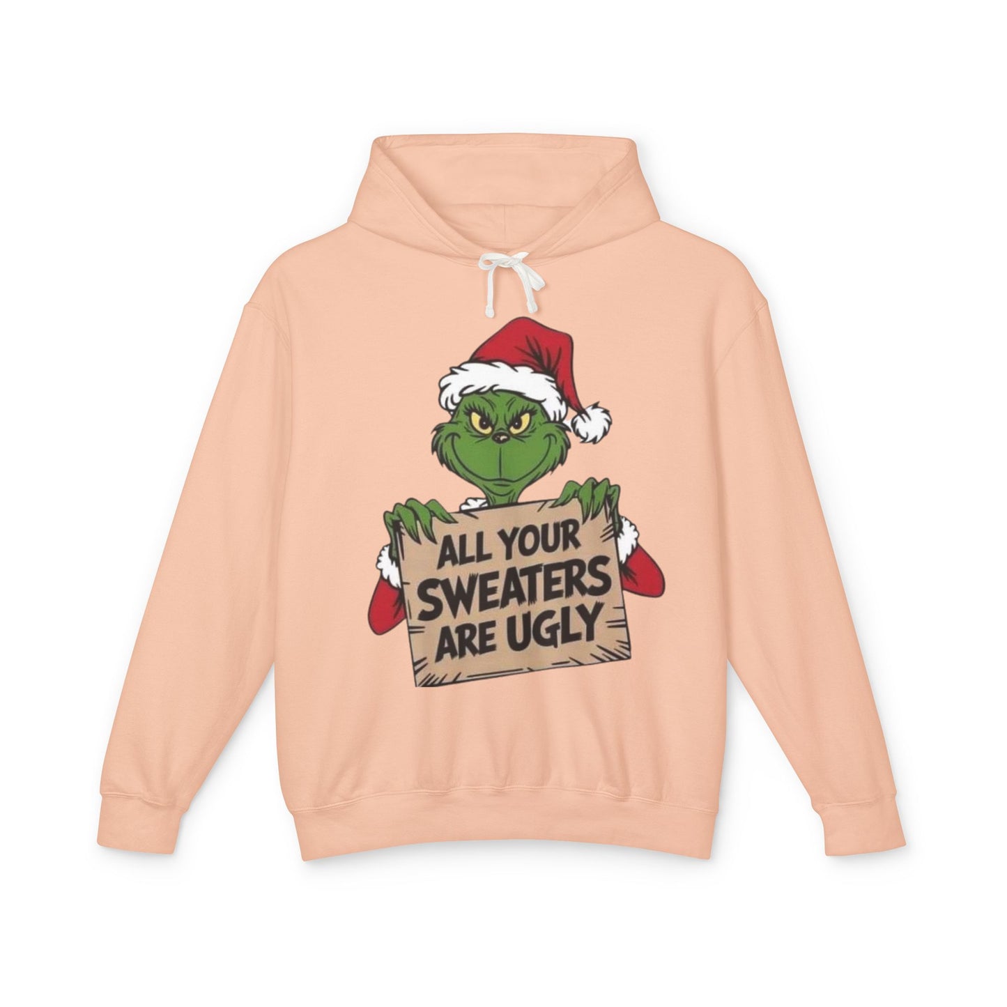 Grinch-Inspired Holiday Hoodie, Cozy Grinch Sweatshirt, Christmas Gift, Ugly Sweater Party Apparel, Unisex Lightweight Hoodie