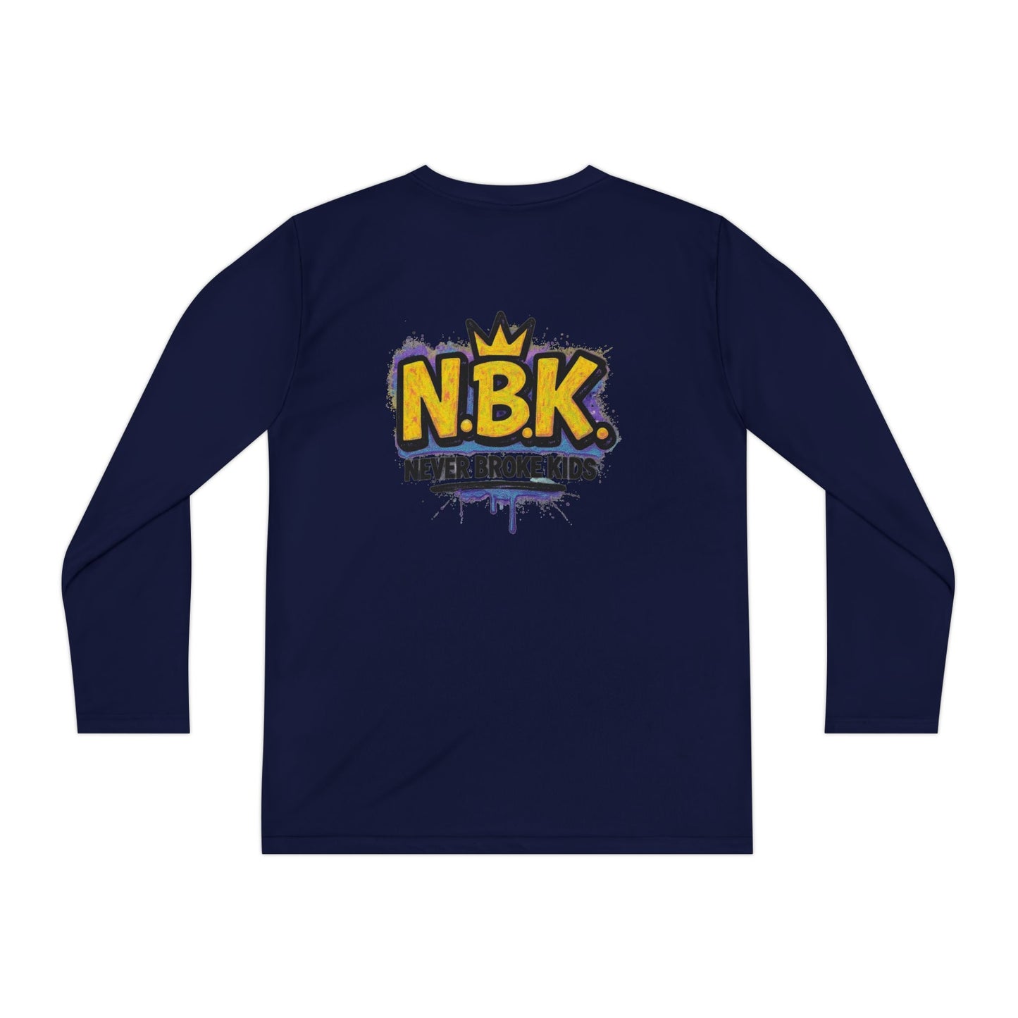 Youth Long Sleeve Tee - NBK Never Broke Kids, Cool Graphic Top for Kids, Growing Up, Birthday Gift, Casual Wear, Trendy Fashion