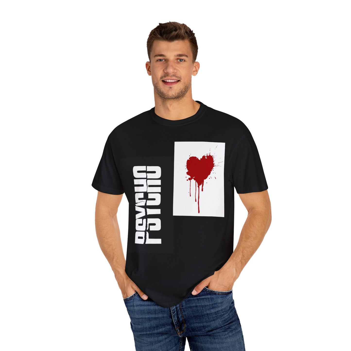 Psycho Heart Graphic T-shirt, Cool Unisex Tee, Casual Streetwear, Gift for Him or Her, Halloween Apparel, Edgy Fashion Statement