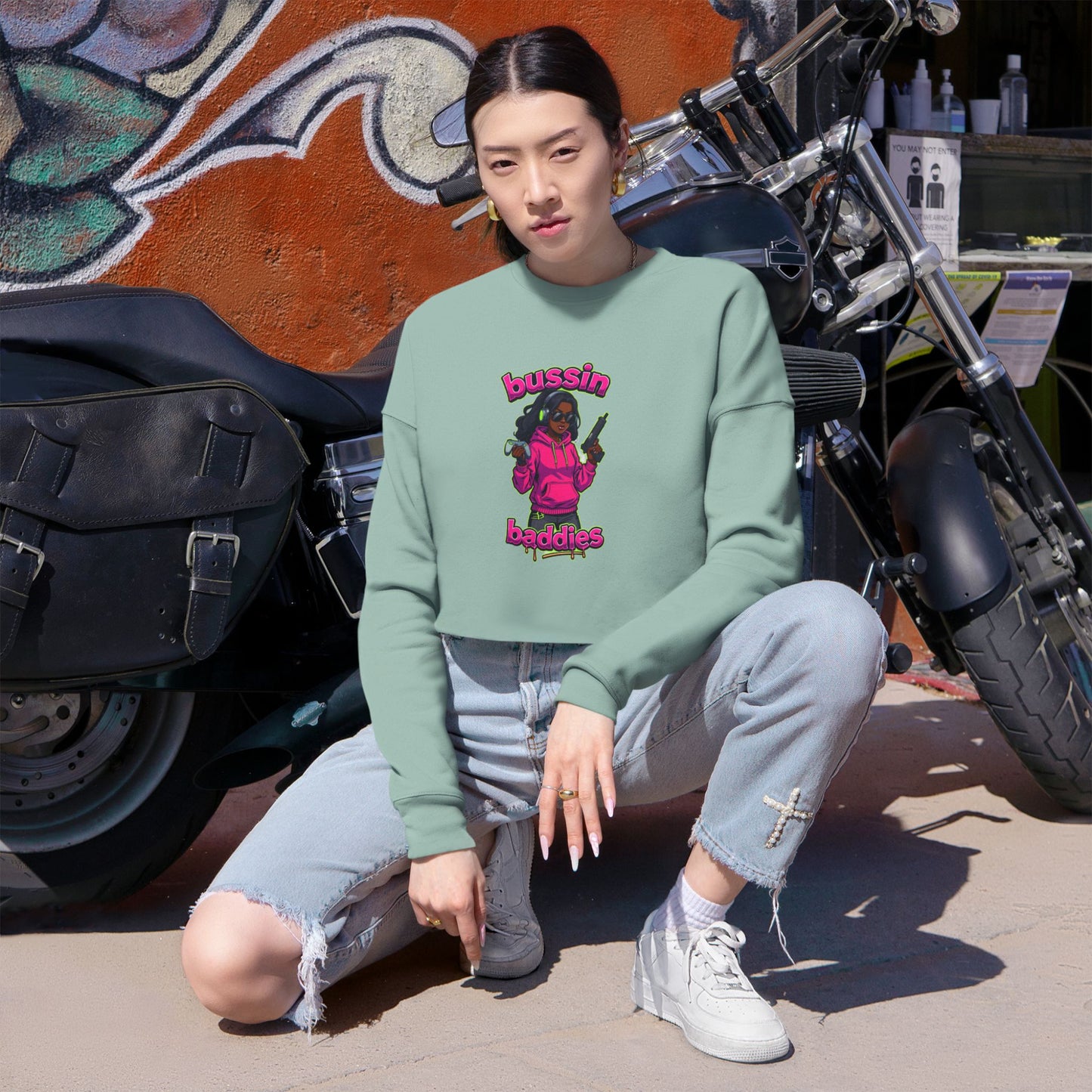 Trendy Cropped Sweatshirt for Women, Funny Gift for Friends, Cute Casual Wear, Stylish Lounge Top, Perfect for Parties